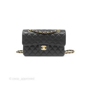 Chanel Small Classic Flap Quilted Black Caviar Gold Hardware