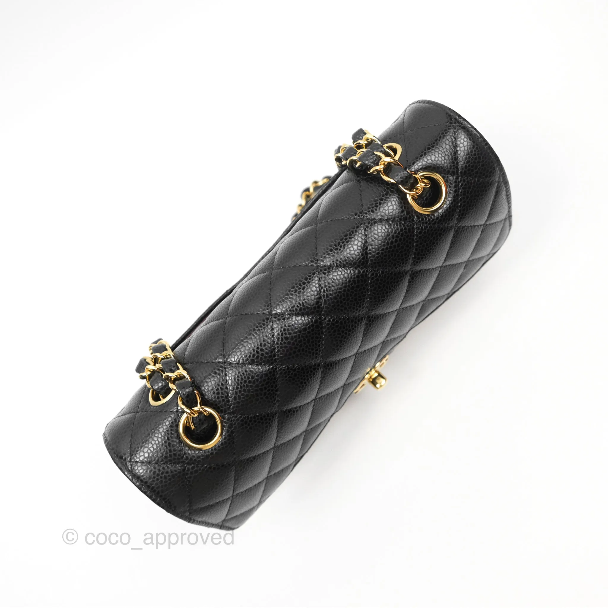 Chanel Small Classic Flap Quilted Black Caviar Gold Hardware