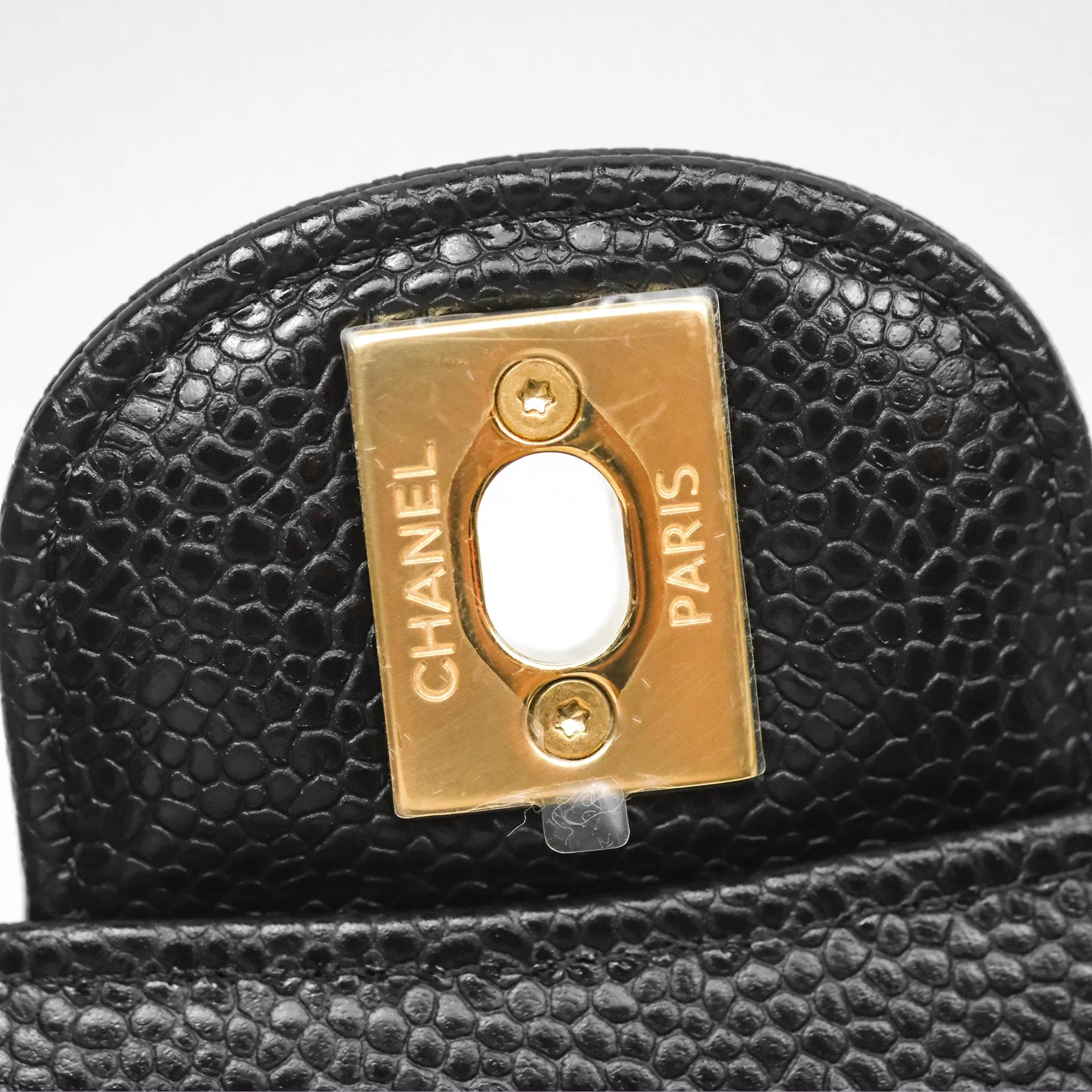 Chanel Small Classic Flap Quilted Black Caviar Gold Hardware