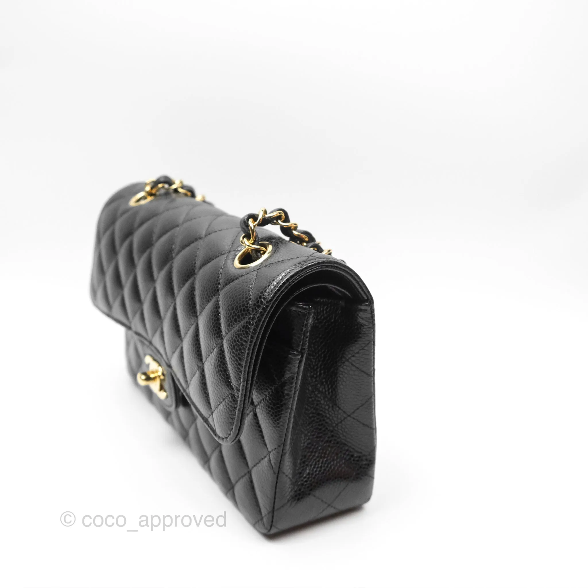 Chanel Small Classic Flap Quilted Black Caviar Gold Hardware