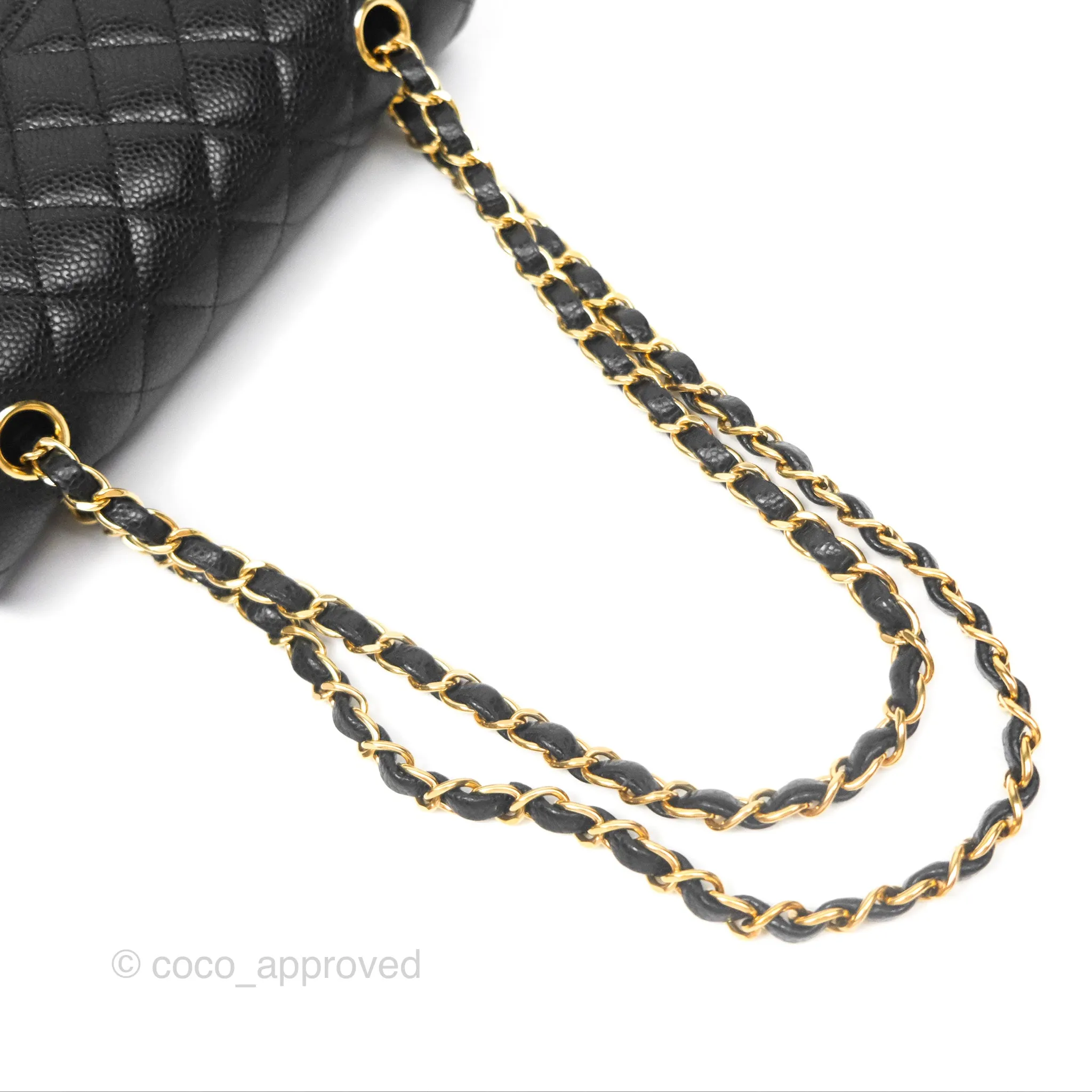 Chanel Small Classic Flap Quilted Black Caviar Gold Hardware