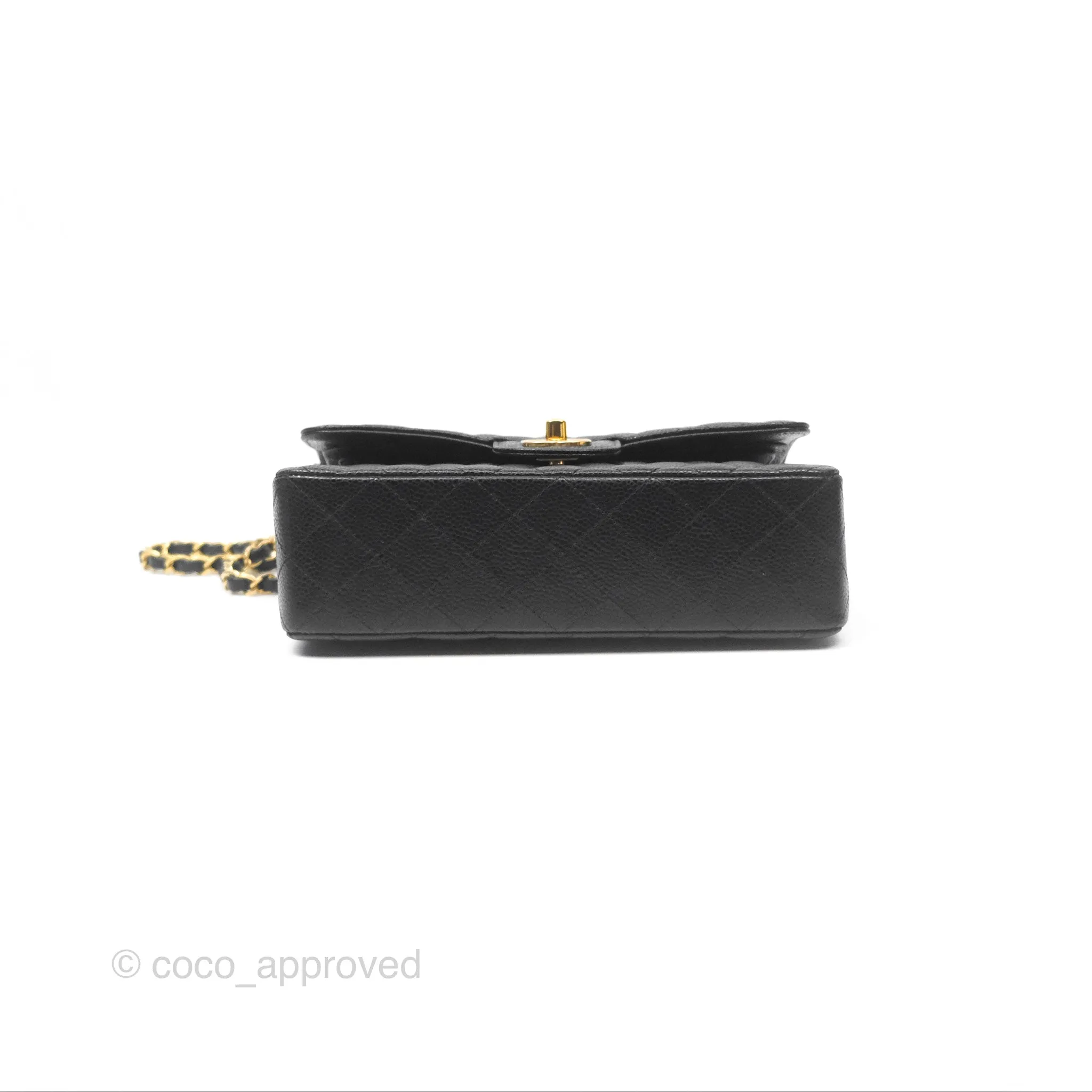 Chanel Small Classic Flap Quilted Black Caviar Gold Hardware