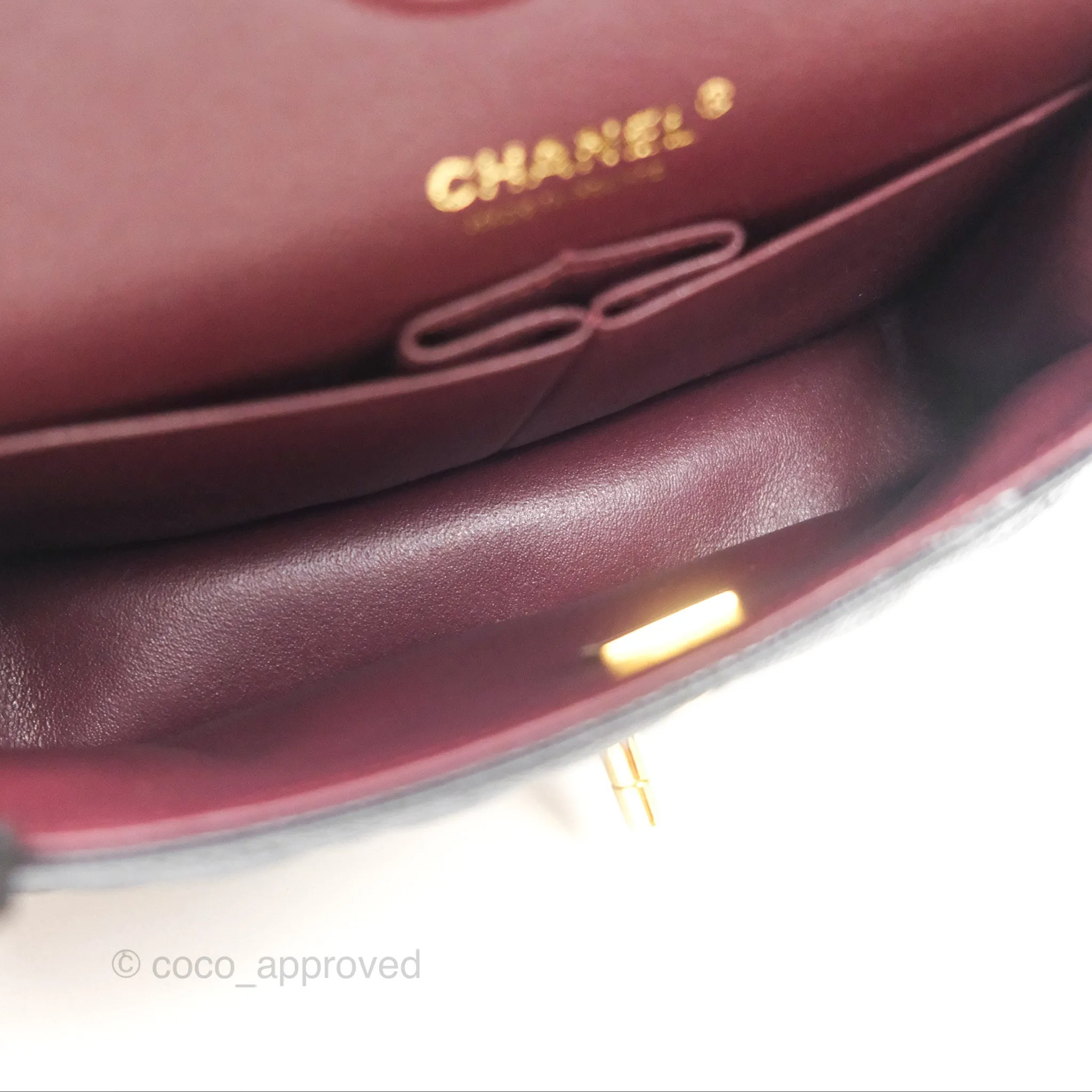 Chanel Small Classic Flap Quilted Black Caviar Gold Hardware