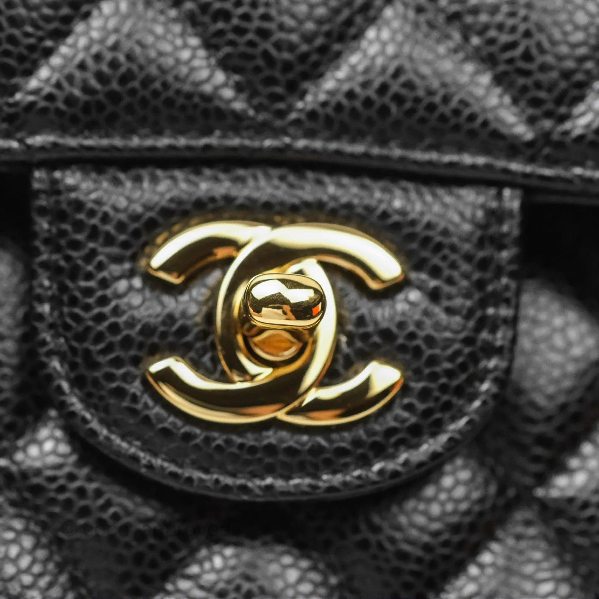 Chanel Small Classic Flap Quilted Black Caviar Gold Hardware