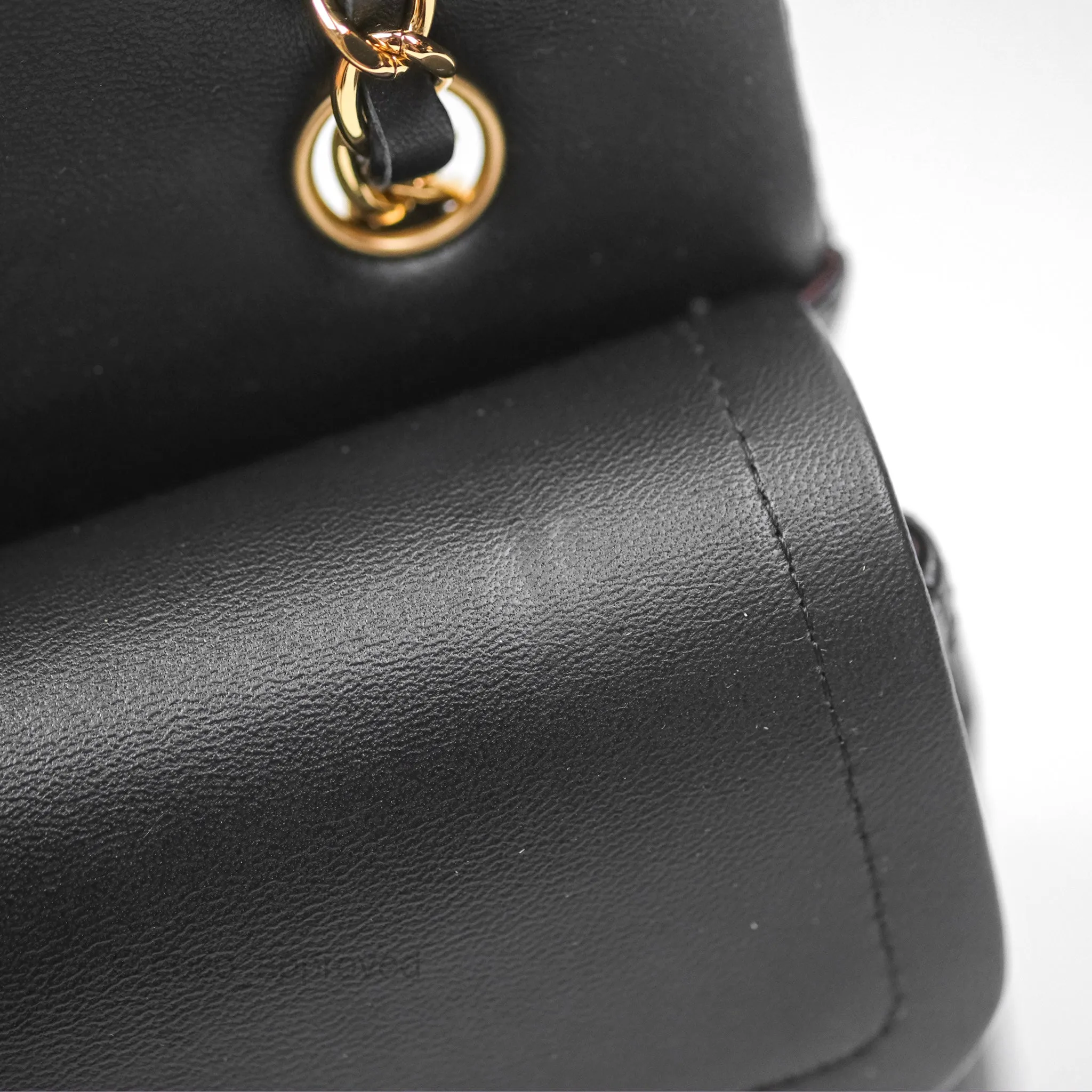 Chanel Small Classic Flap Quilted Black Lambskin Gold Hardware