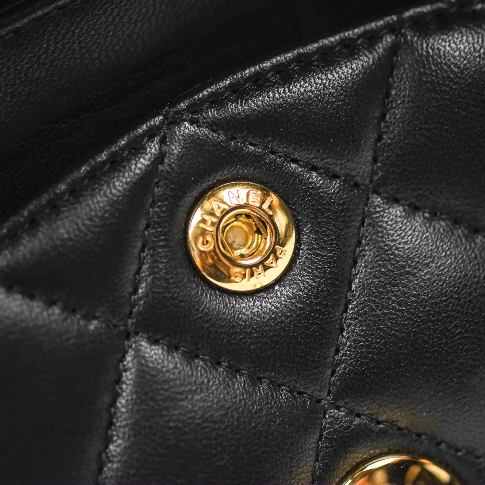 Chanel Small Classic Flap Quilted Black Lambskin Gold Hardware