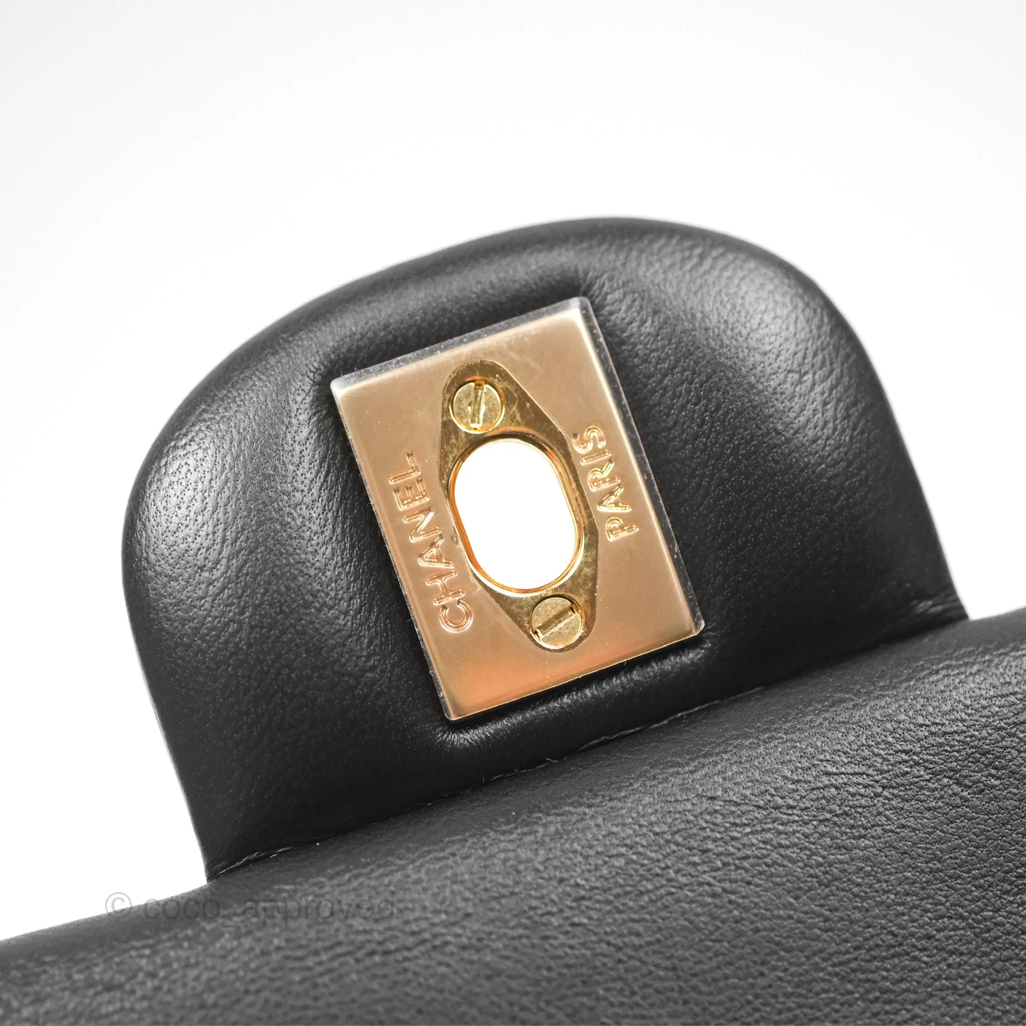 Chanel Small Classic Flap Quilted Black Lambskin Gold Hardware