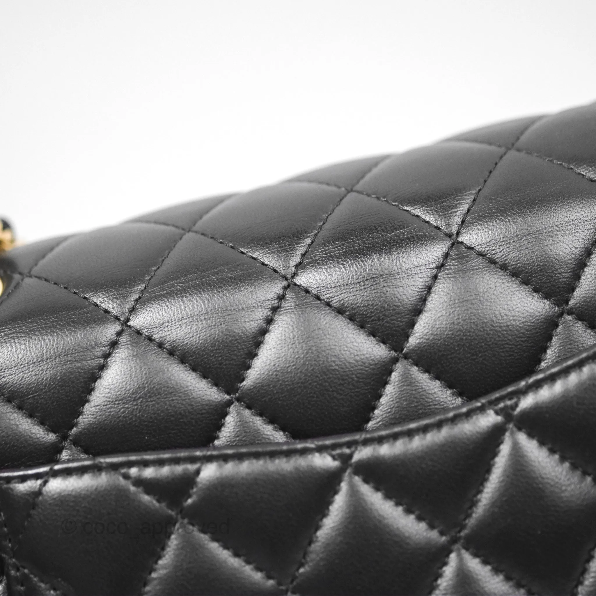 Chanel Small Classic Flap Quilted Black Lambskin Gold Hardware