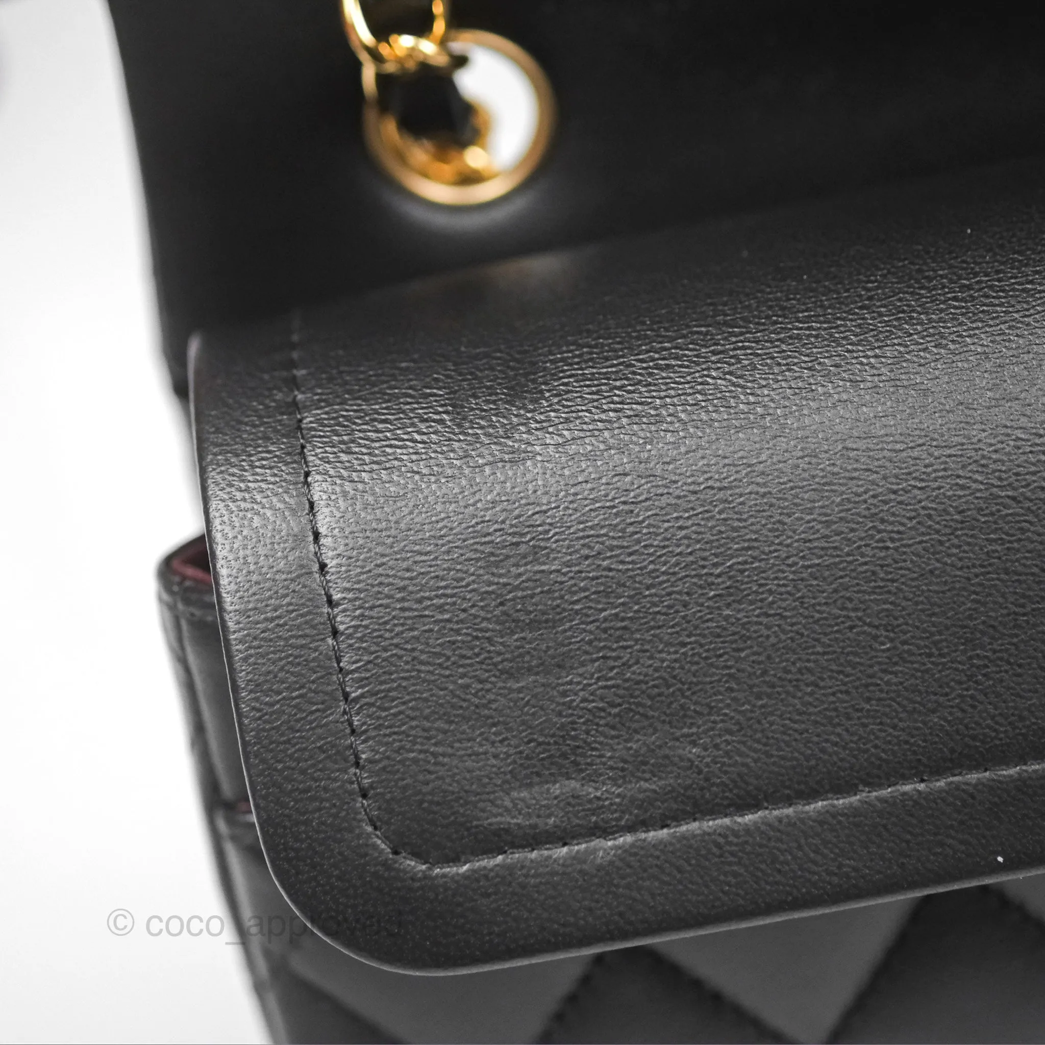 Chanel Small Classic Flap Quilted Black Lambskin Gold Hardware