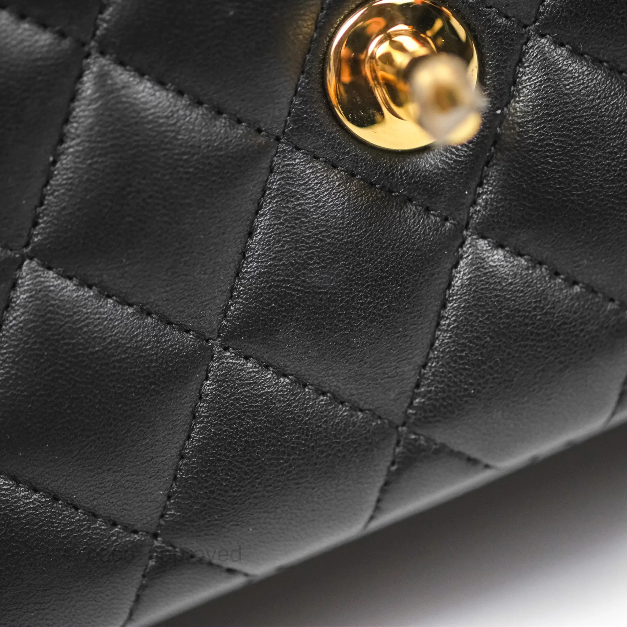 Chanel Small Classic Flap Quilted Black Lambskin Gold Hardware