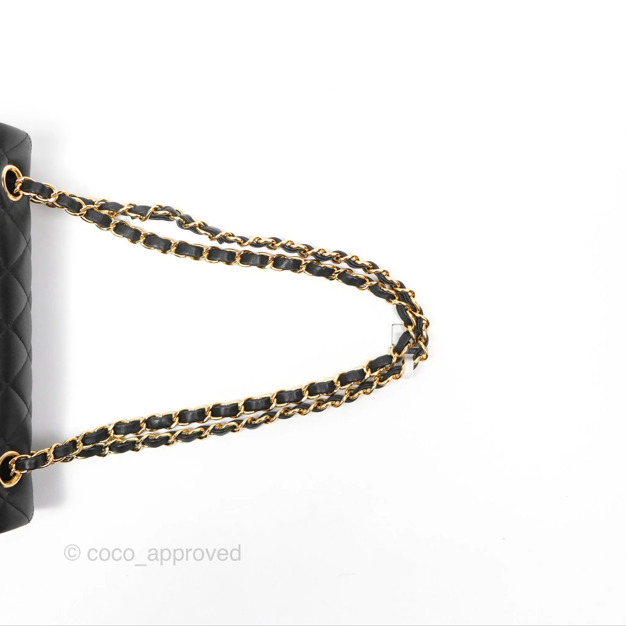 Chanel Small Classic Flap Quilted Black Lambskin Gold Hardware