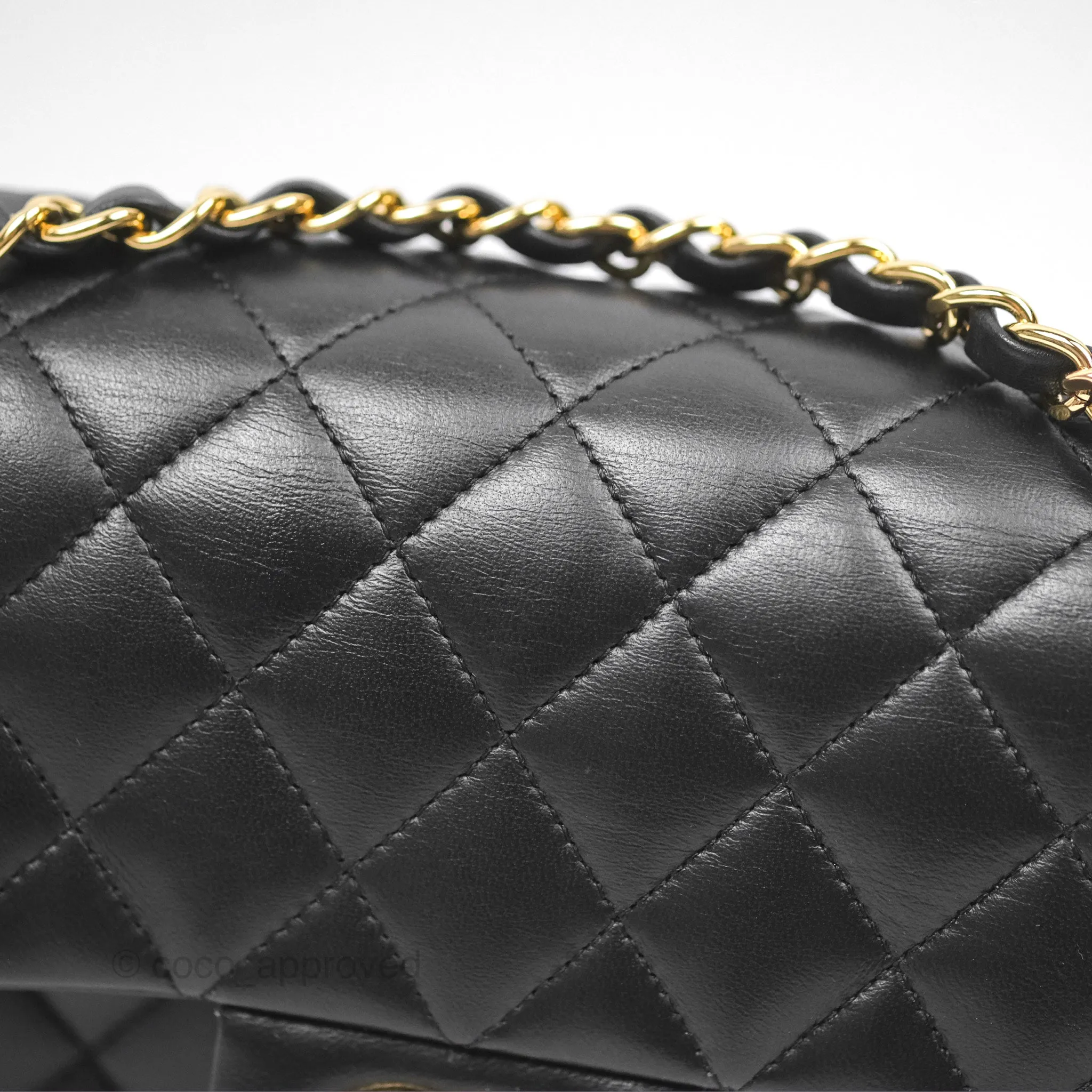 Chanel Small Classic Flap Quilted Black Lambskin Gold Hardware