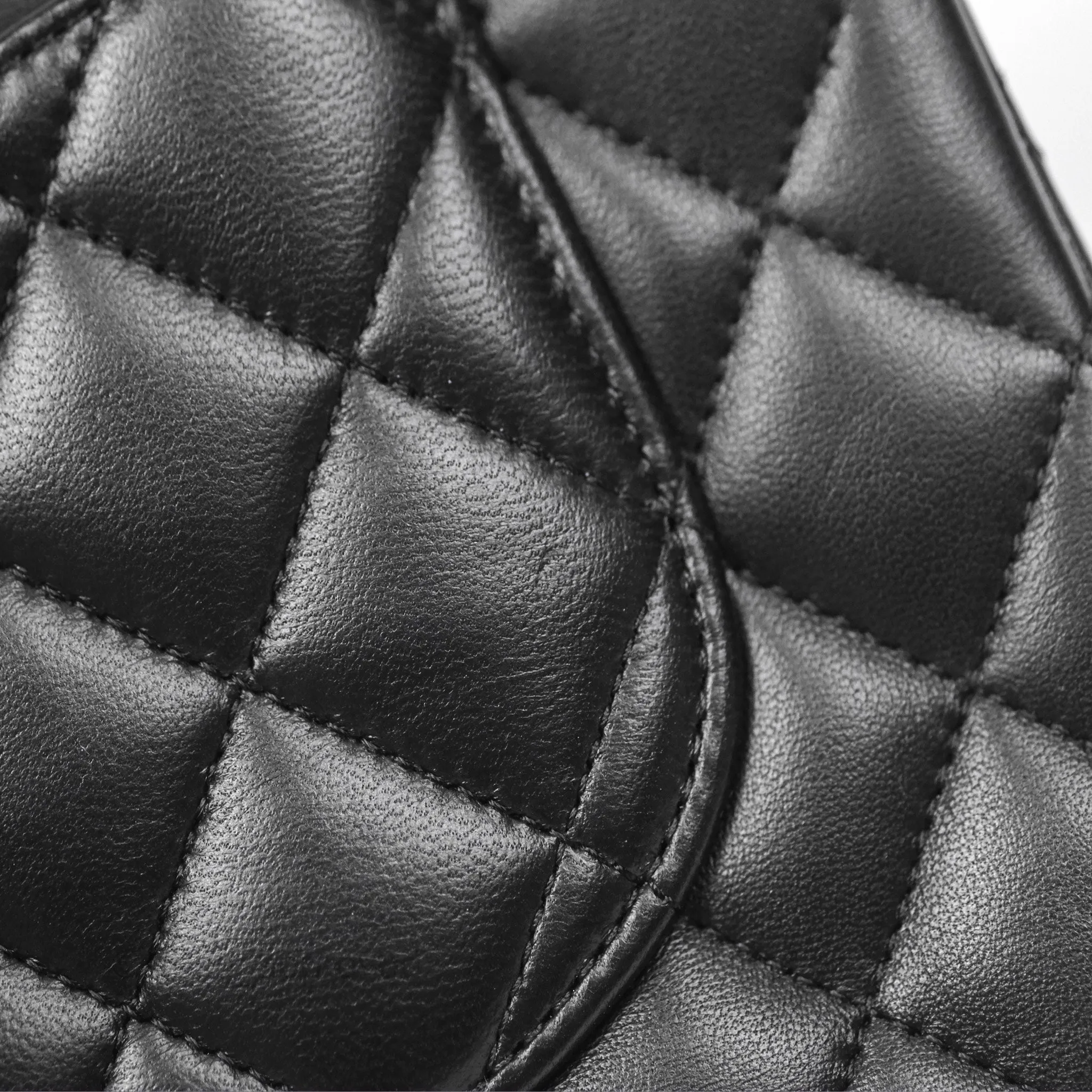 Chanel Small Classic Flap Quilted Black Lambskin Gold Hardware