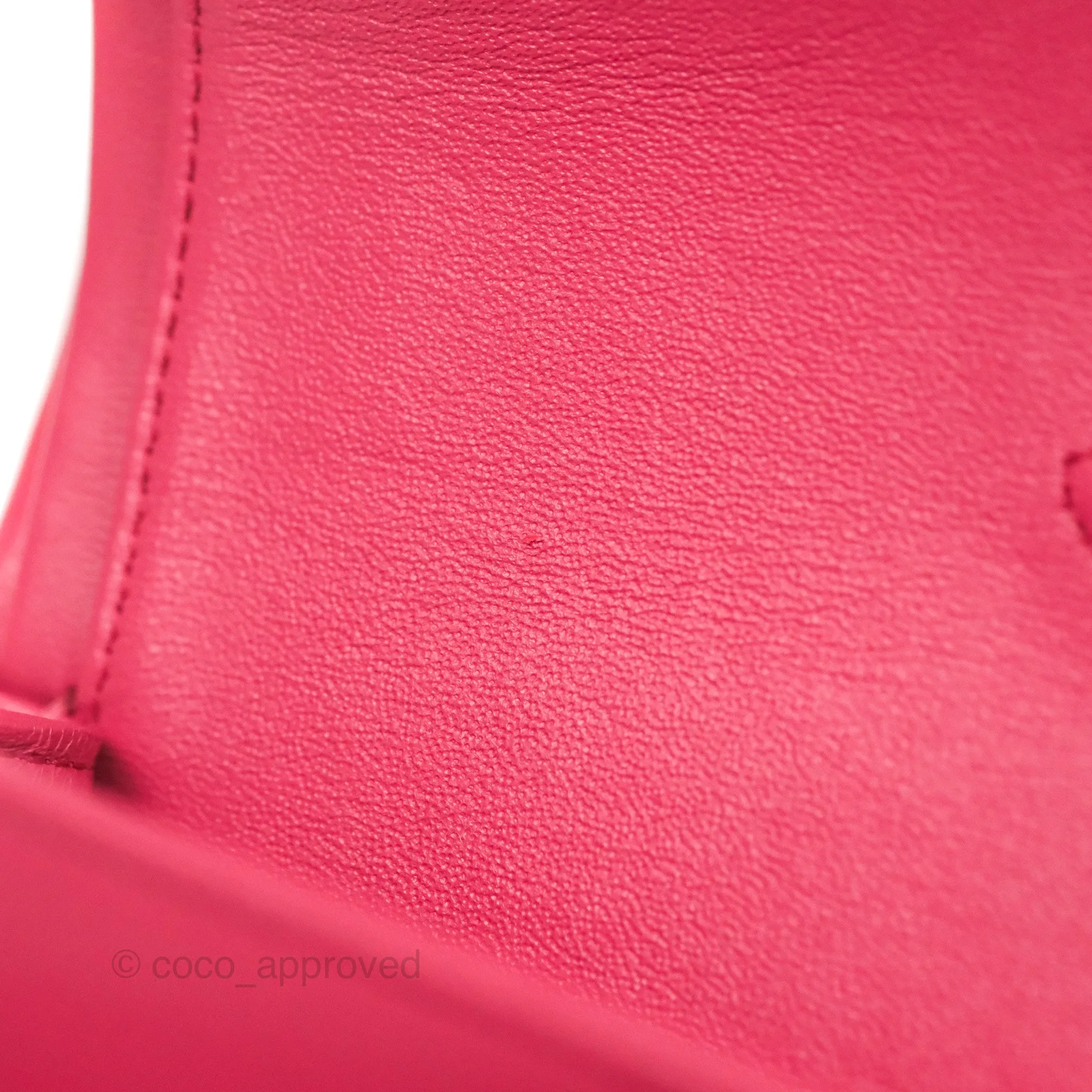 Chanel Small Classic Flap Quilted Dark Rosy Pink Lambskin Silver Hardware
