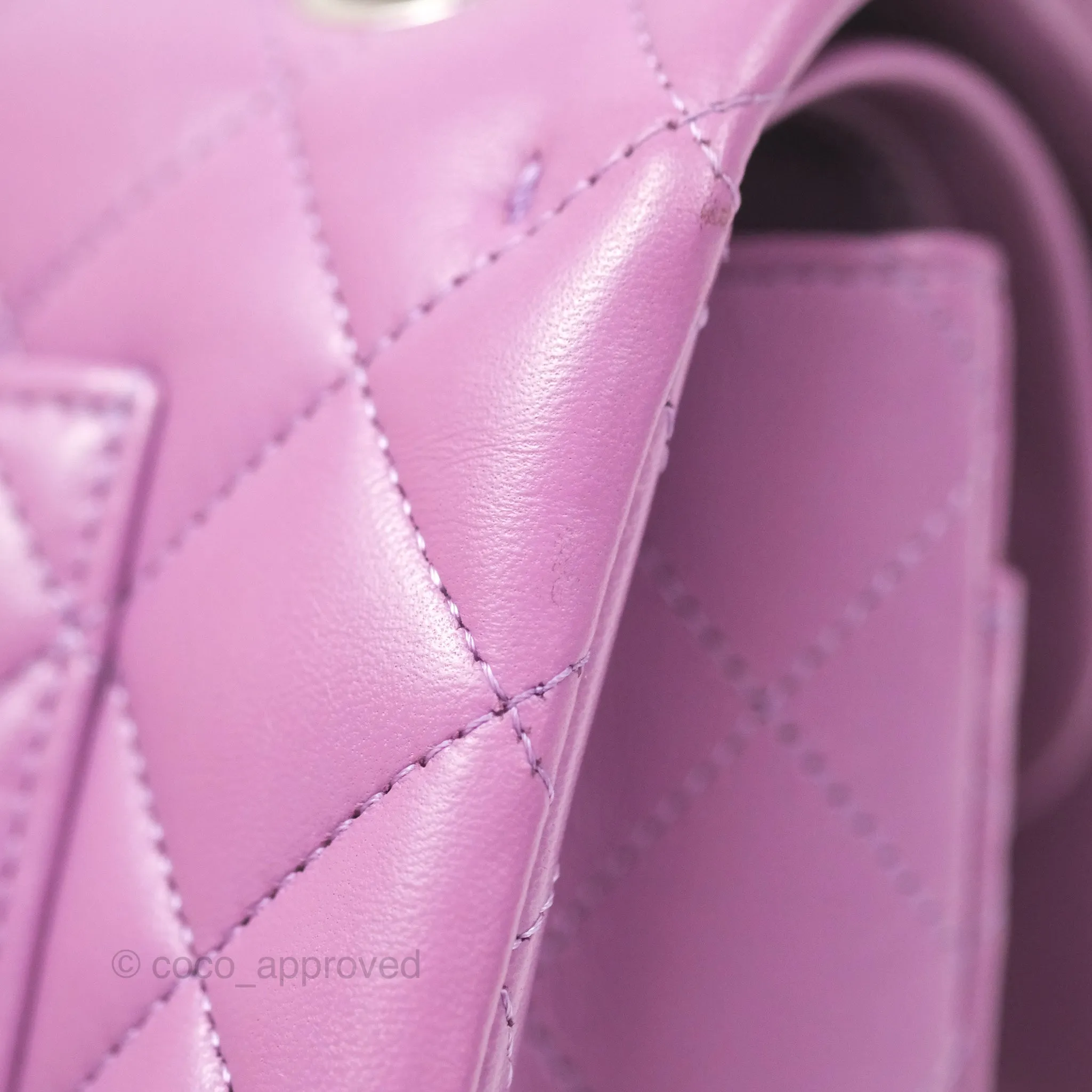 Chanel Small Classic Flap Quilted Purple Lambskin Silver Hardware