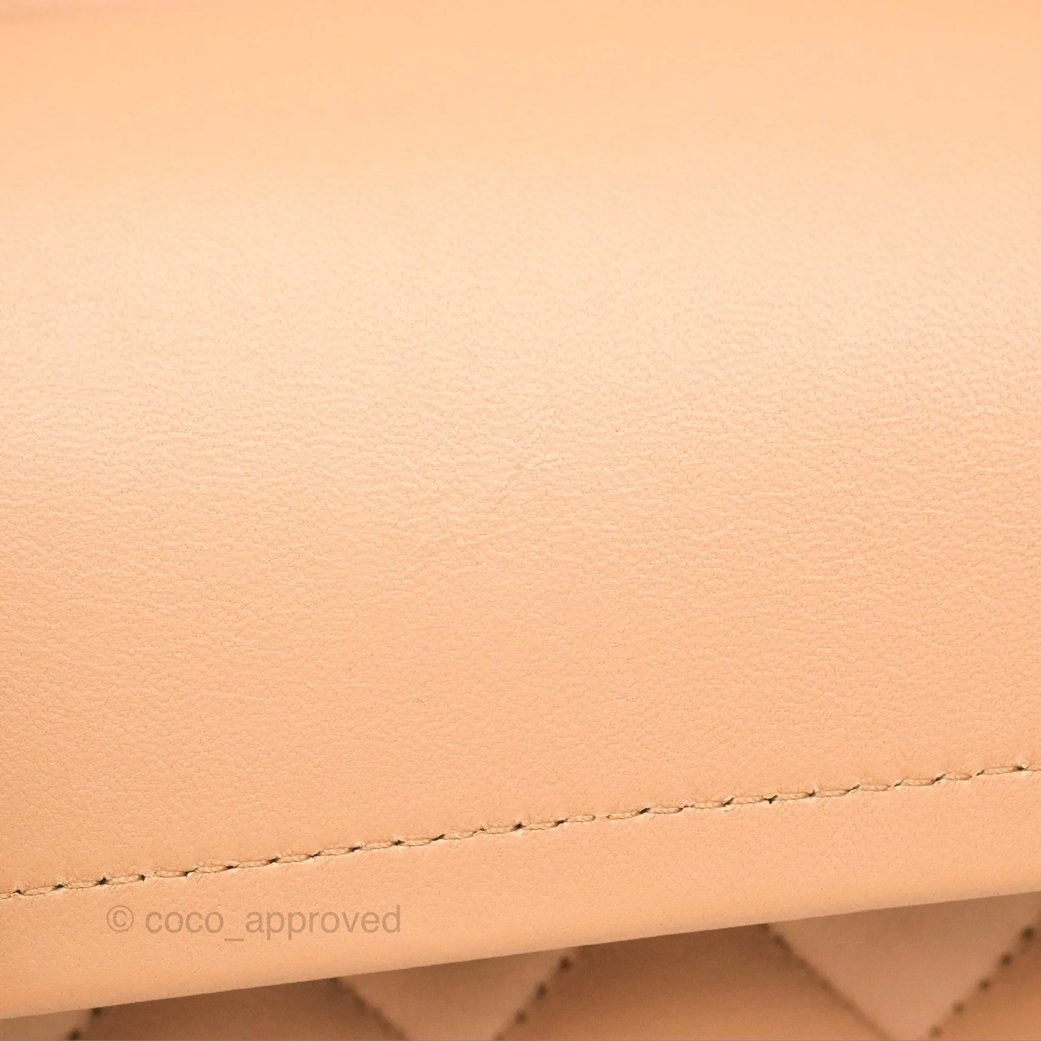 Chanel Small Classic Quilted Flap Beige Lambskin Gold Hardware 23K