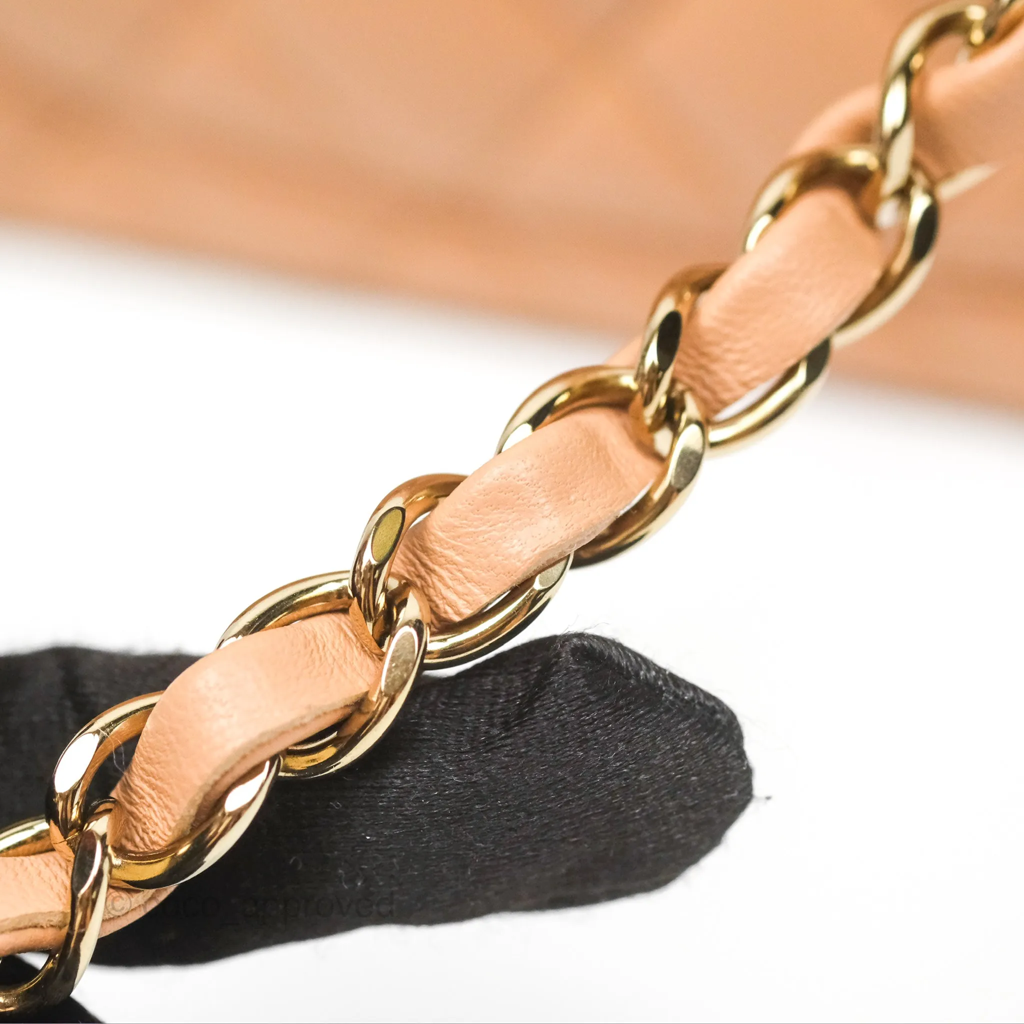 Chanel Small Classic Quilted Flap Beige Lambskin Gold Hardware 23K