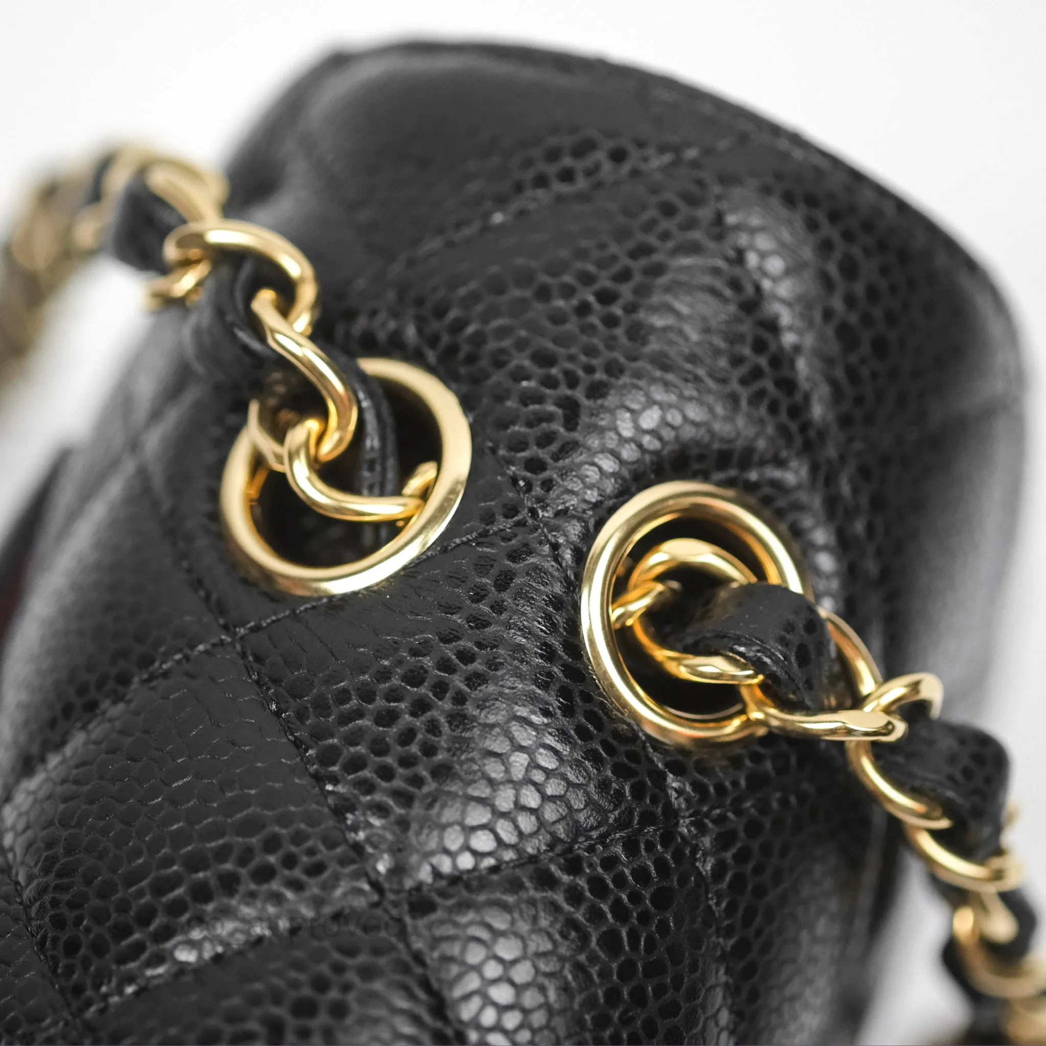 Chanel Small Classic Quilted Flap Black Caviar Gold Hardware