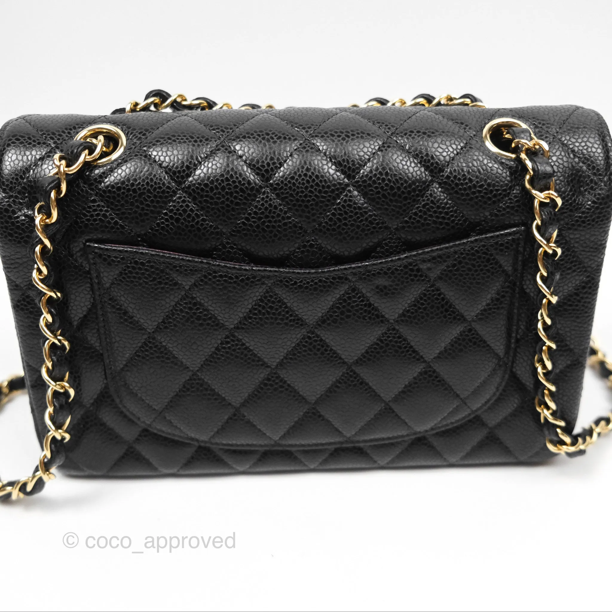 Chanel Small Classic Quilted Flap Black Caviar Gold Hardware