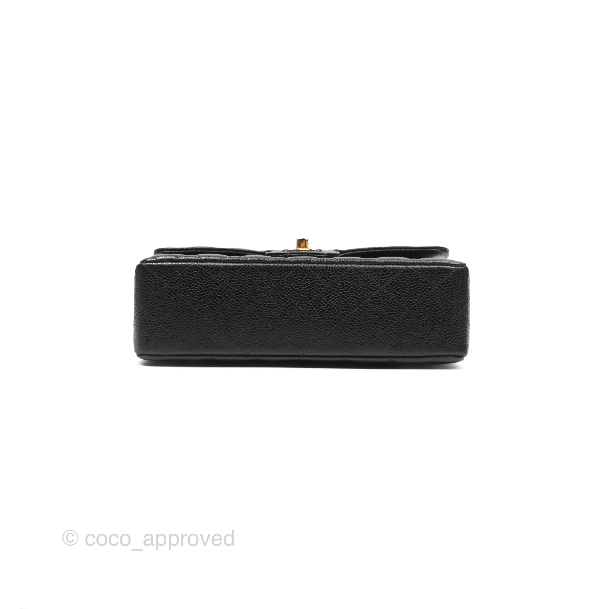 Chanel Small Classic Quilted Flap Black Caviar Gold Hardware