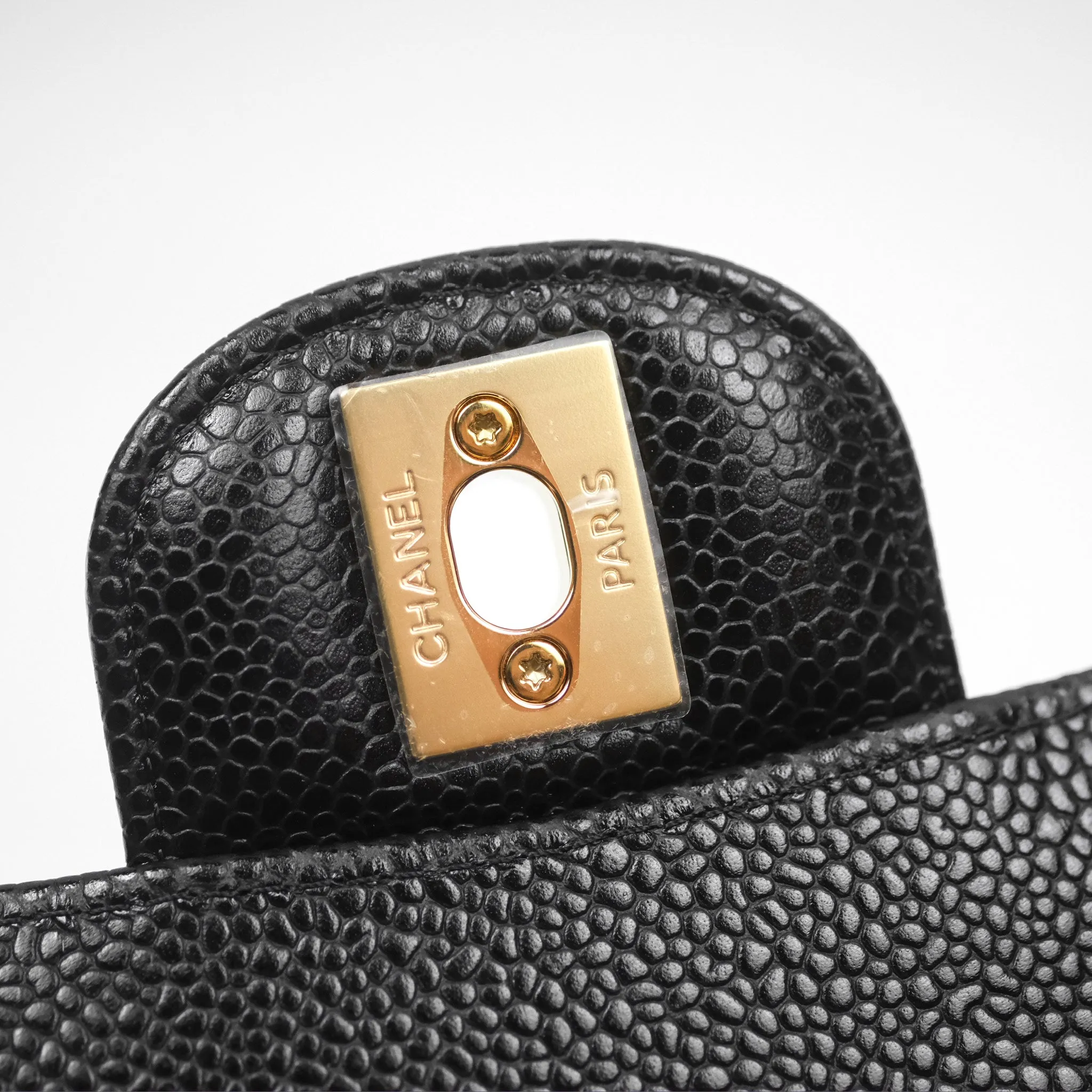 Chanel Small Classic Quilted Flap Black Caviar Gold Hardware