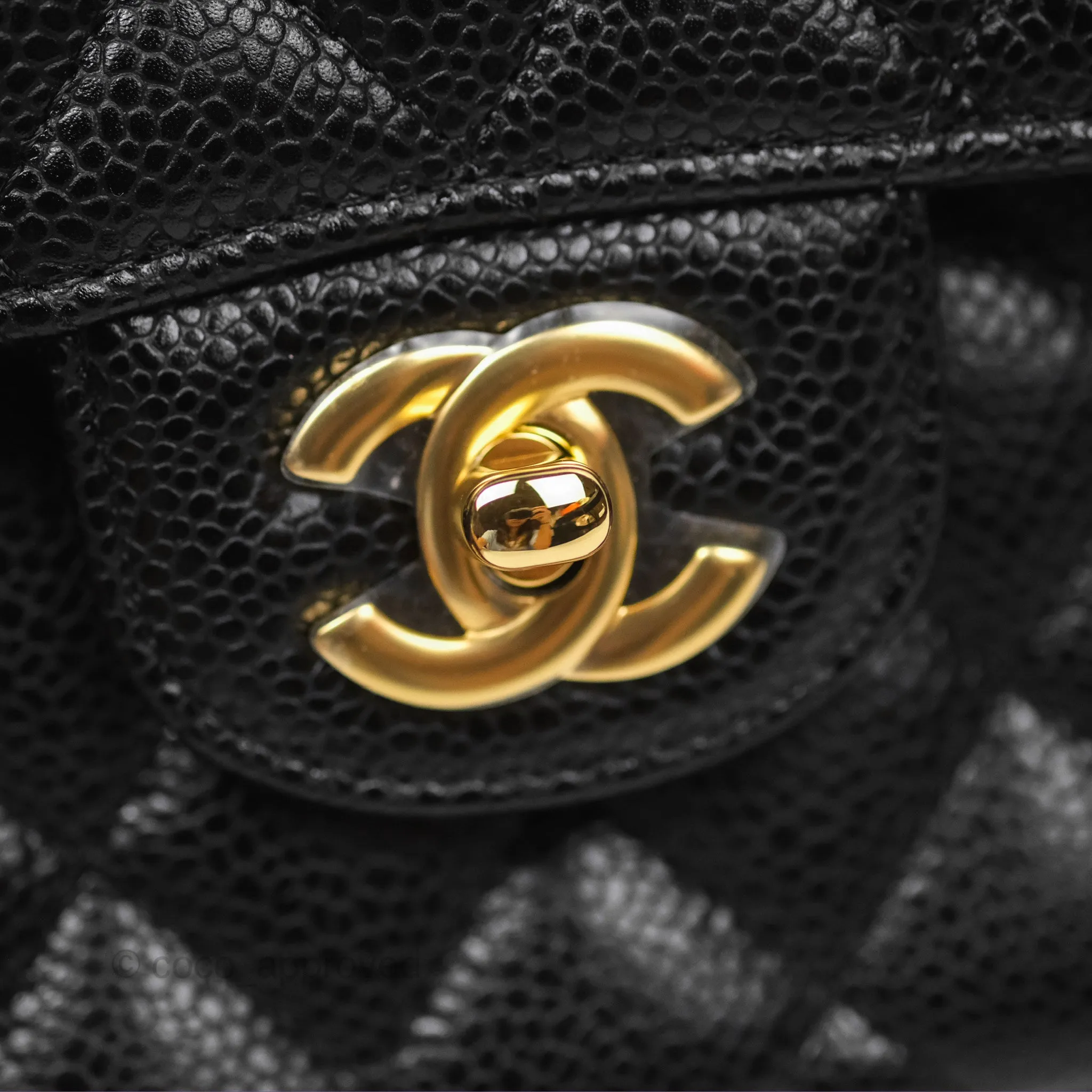 Chanel Small Classic Quilted Flap Black Caviar Gold Hardware