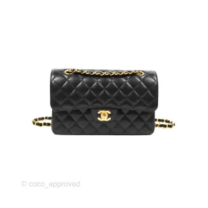 Chanel Small Classic Quilted Flap Black Caviar Gold Hardware