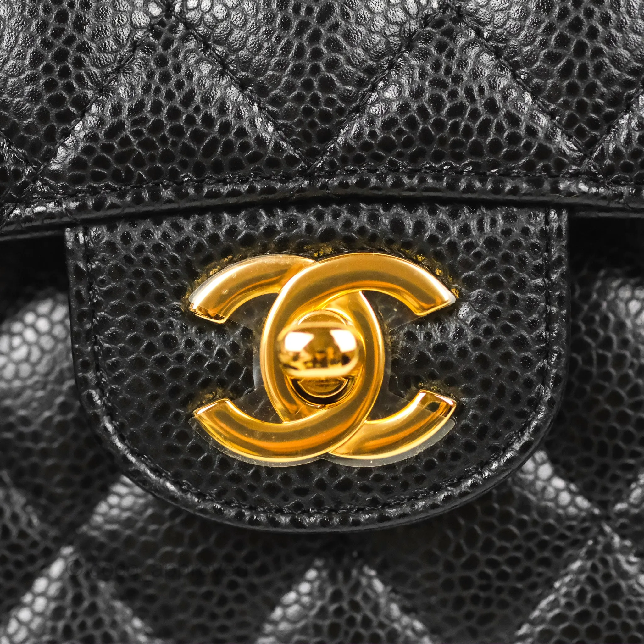 Chanel Small Classic Quilted Flap Black Caviar Gold Hardware