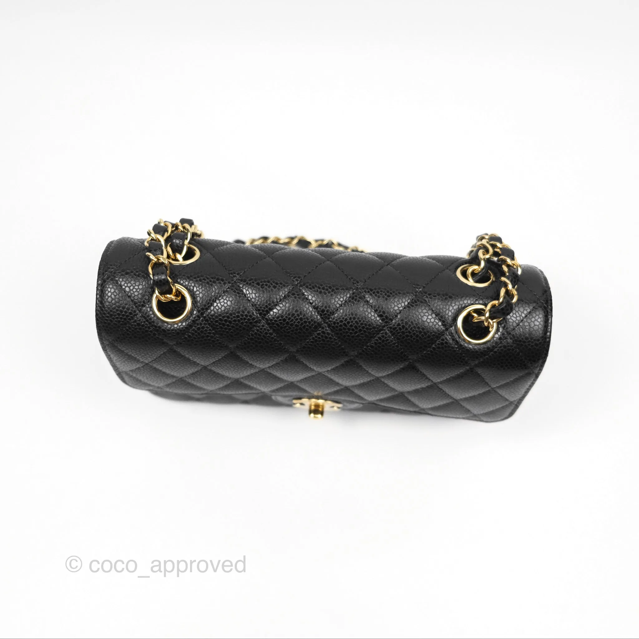 Chanel Small Classic Quilted Flap Black Caviar Gold Hardware