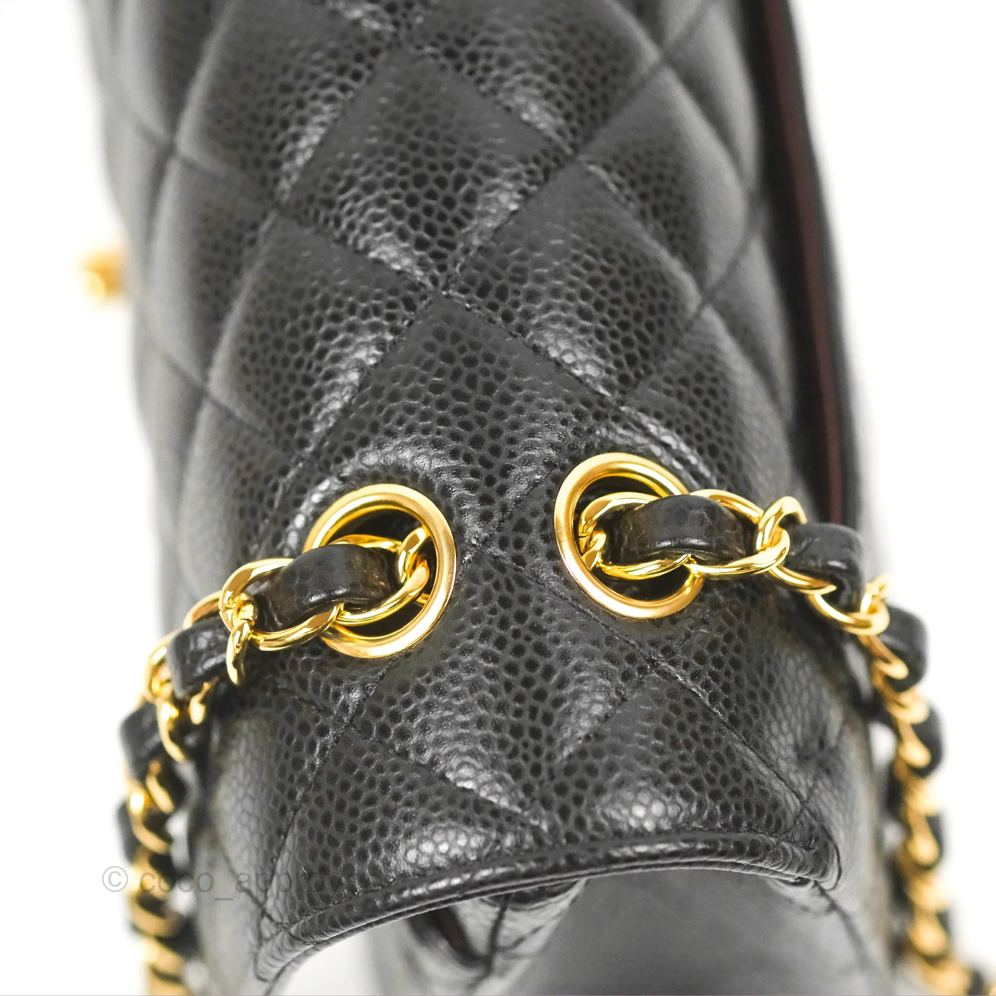 Chanel Small Classic Quilted Flap Black Caviar Gold Hardware
