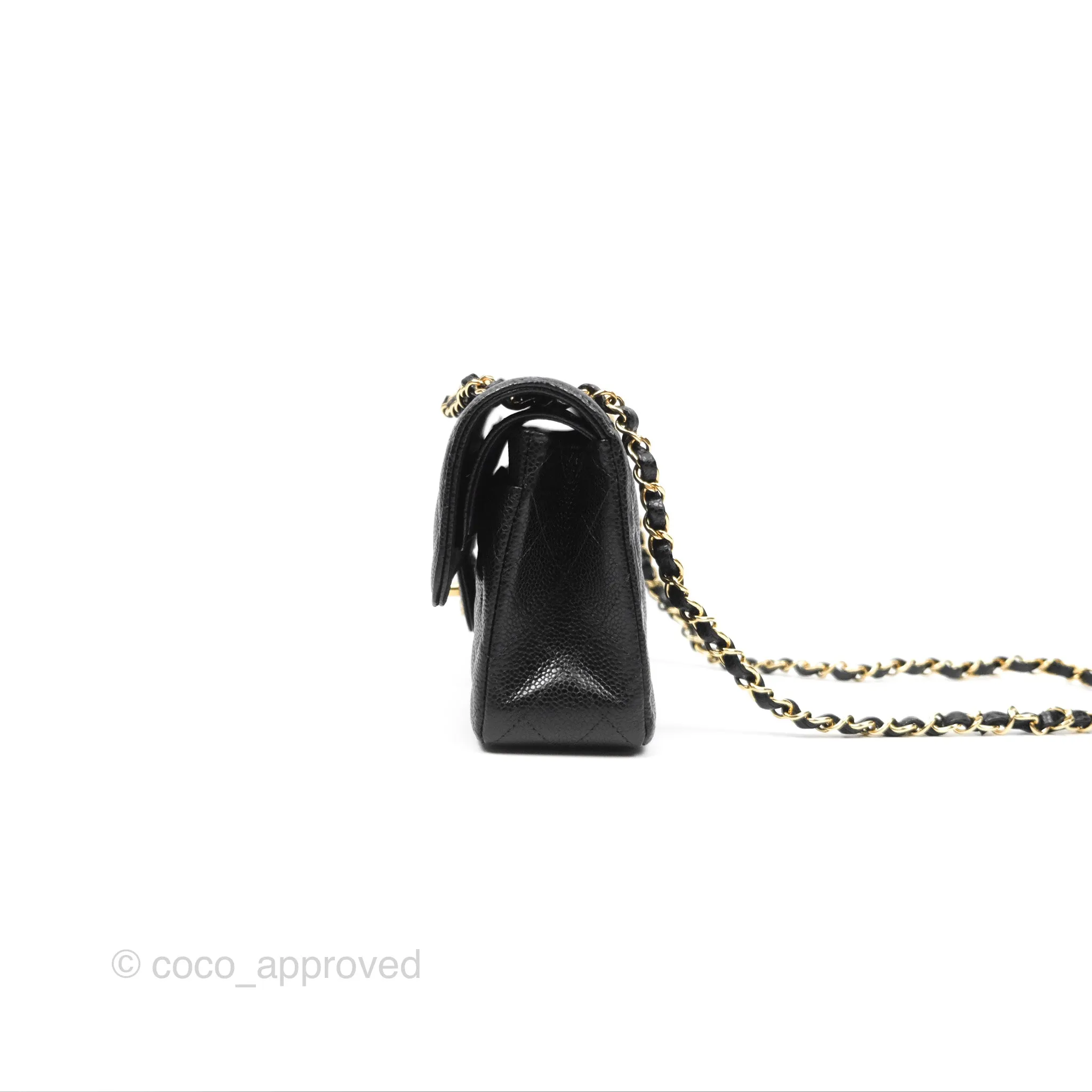 Chanel Small Classic Quilted Flap Black Caviar Gold Hardware