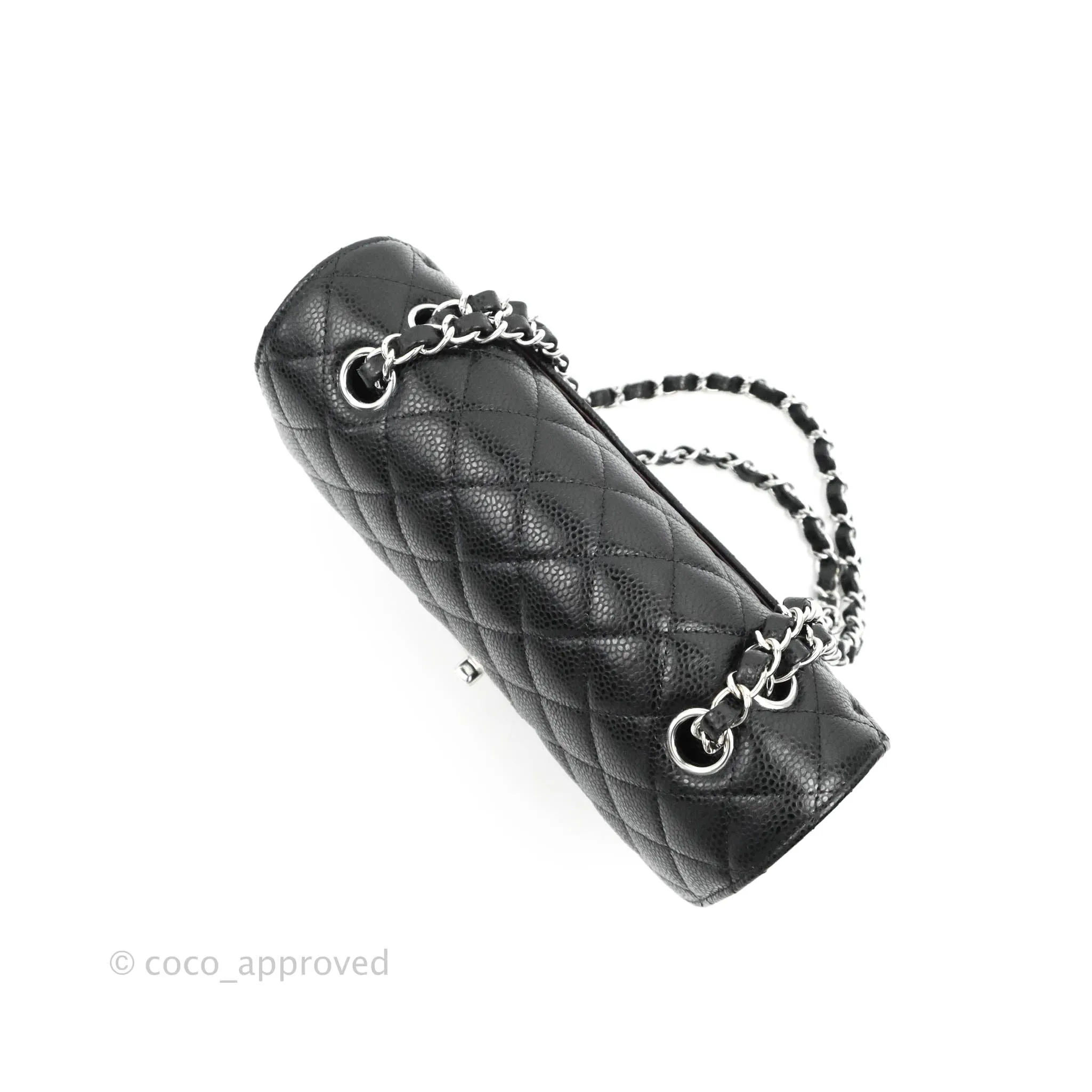 Chanel Small Classic Quilted Flap Black Caviar Silver Hardware