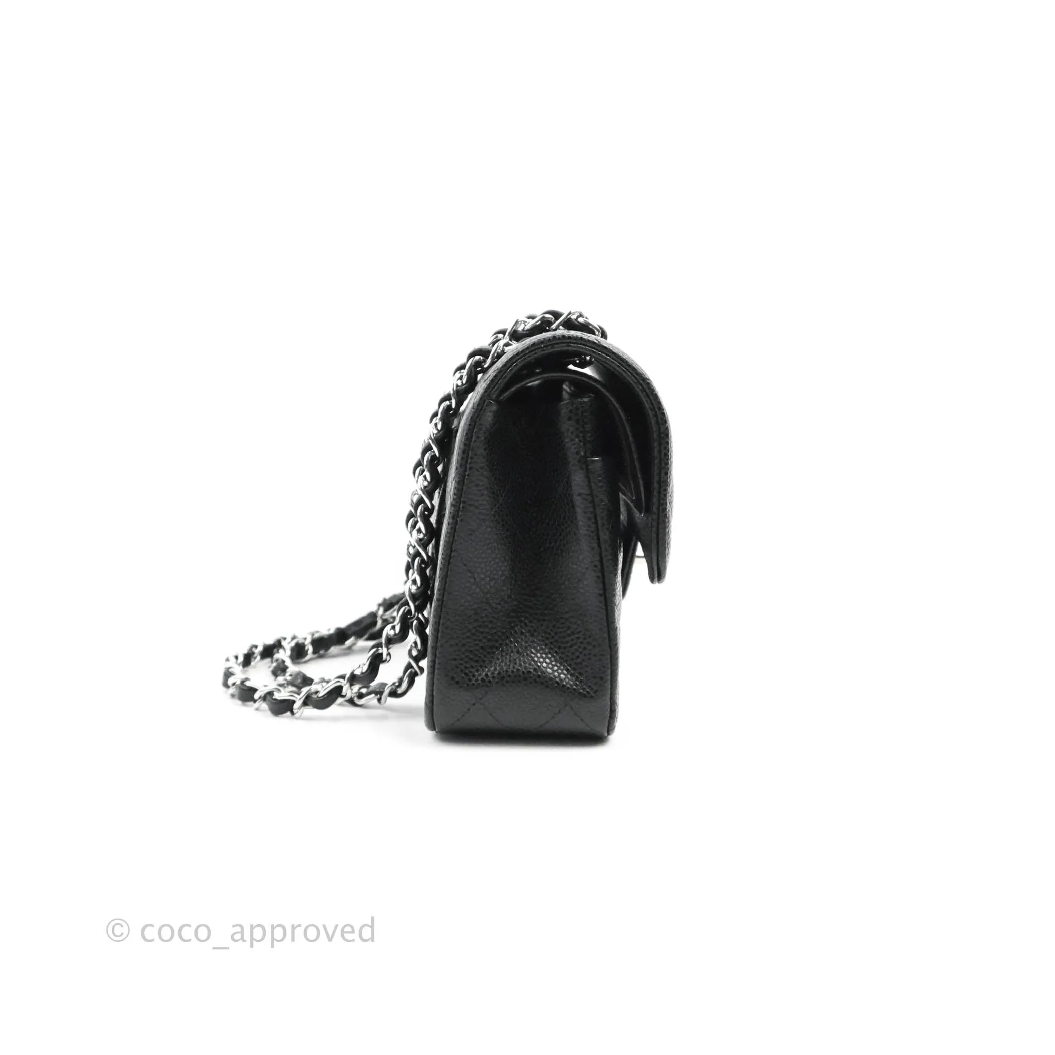 Chanel Small Classic Quilted Flap Black Caviar Silver Hardware