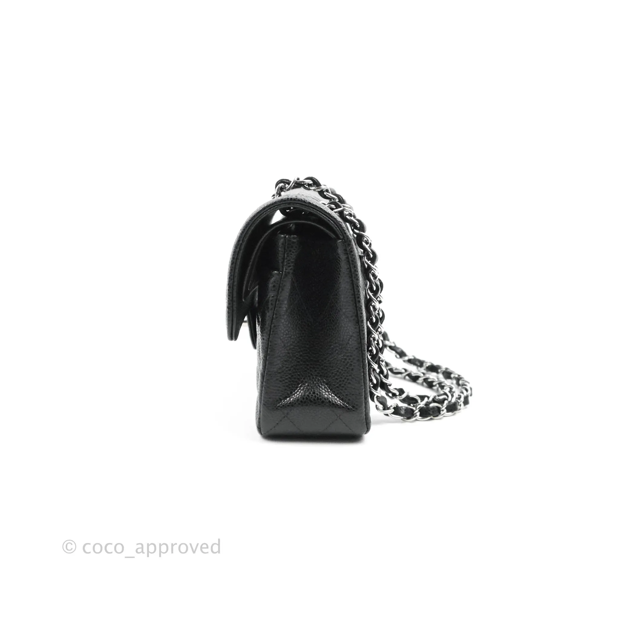 Chanel Small Classic Quilted Flap Black Caviar Silver Hardware
