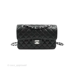 Chanel Small Classic Quilted Flap Black Caviar Silver Hardware