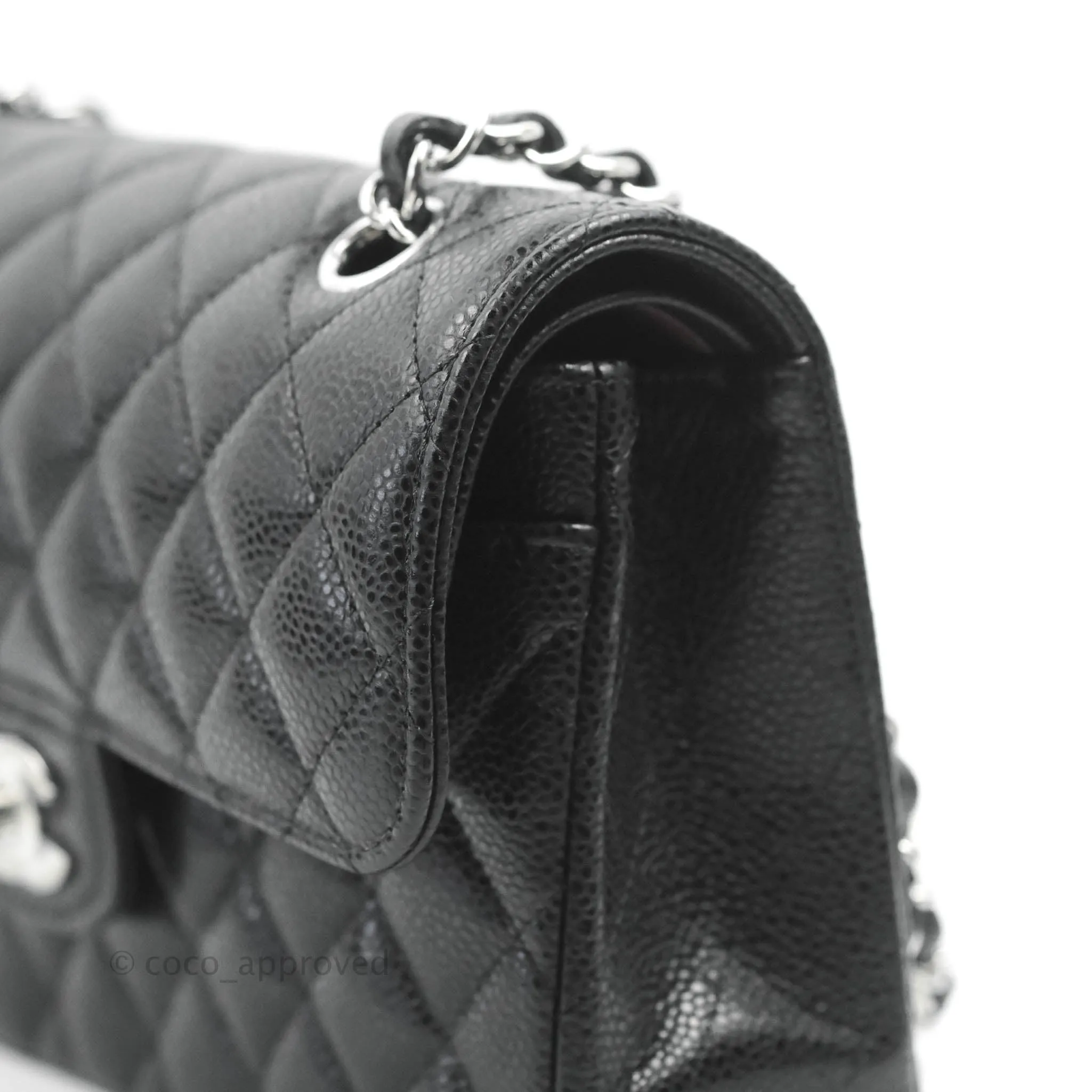 Chanel Small Classic Quilted Flap Black Caviar Silver Hardware