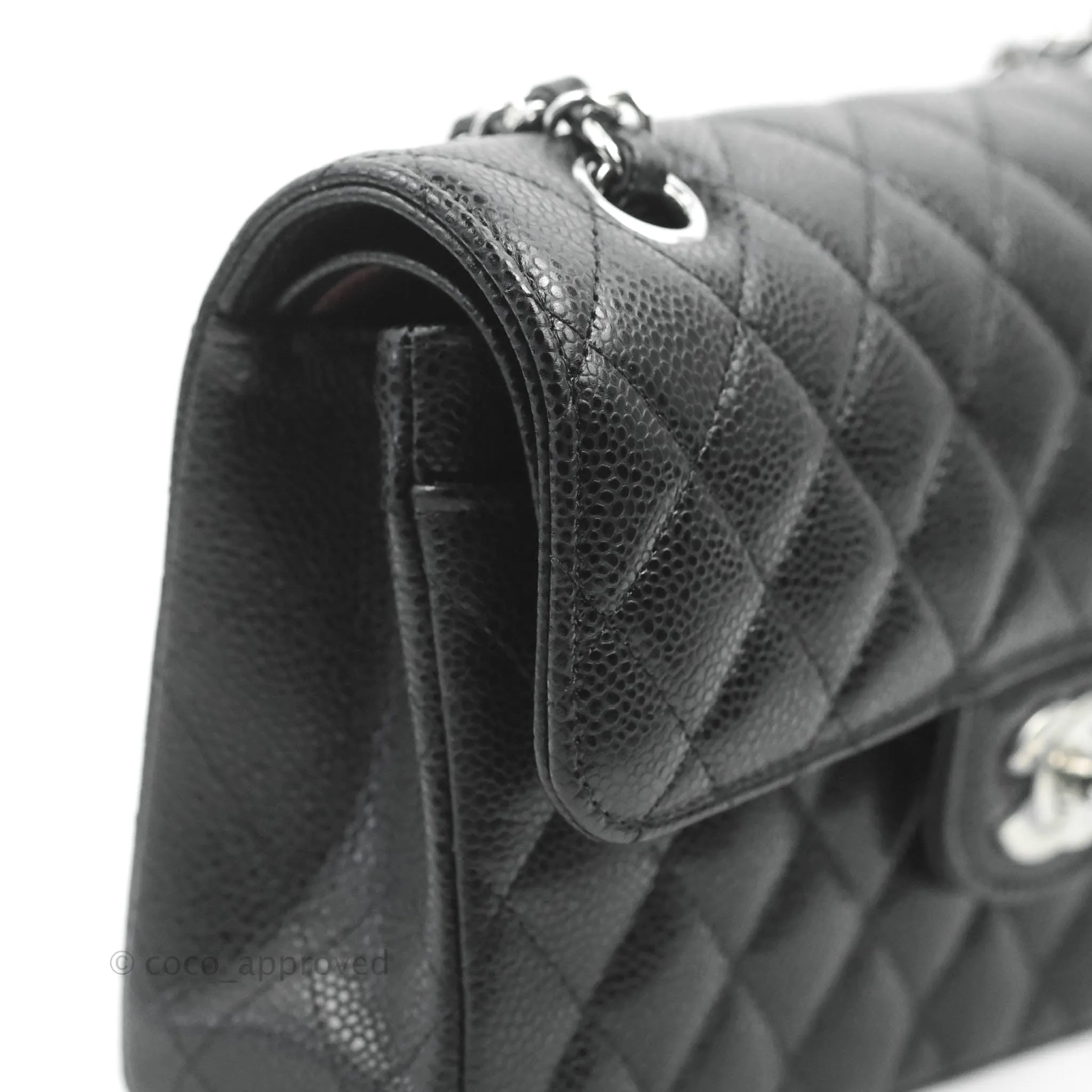 Chanel Small Classic Quilted Flap Black Caviar Silver Hardware