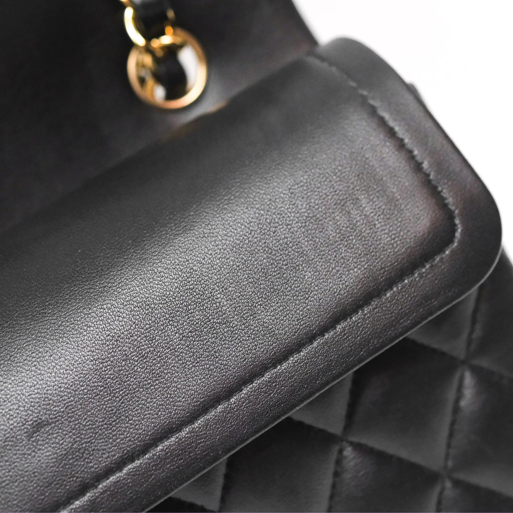 Chanel Small Classic Quilted Flap Black Lambskin Gold Hardware