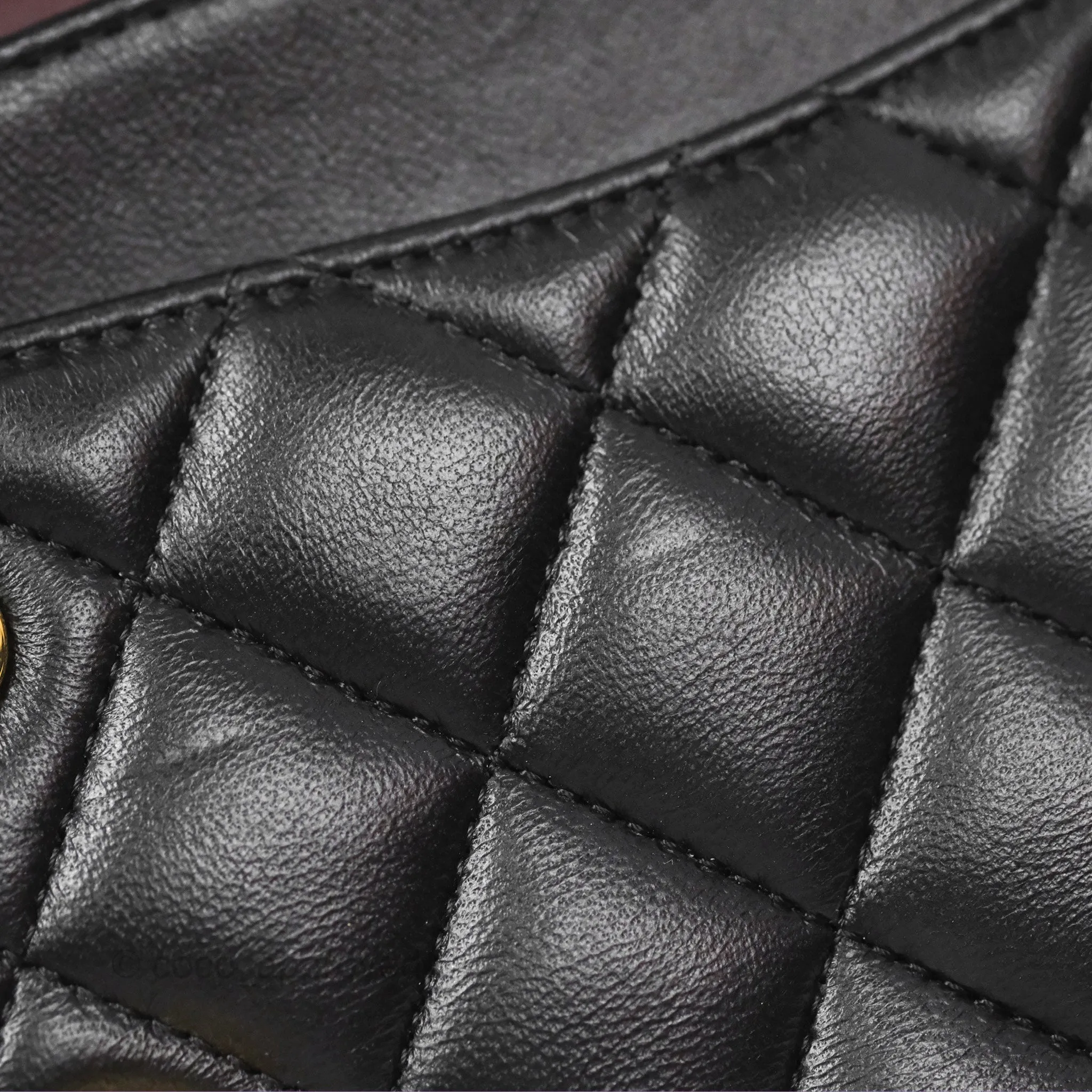 Chanel Small Classic Quilted Flap Black Lambskin Gold Hardware