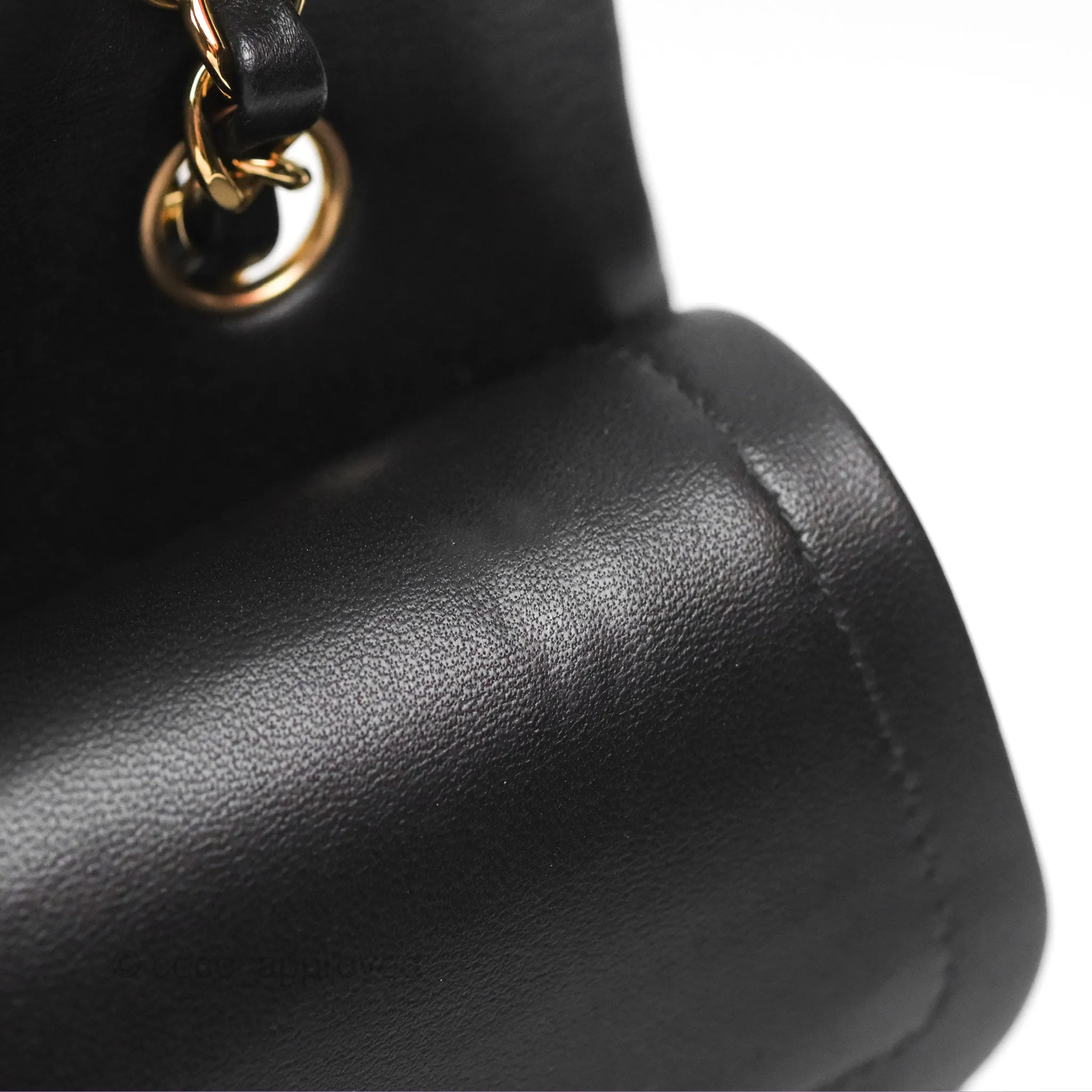 Chanel Small Classic Quilted Flap Black Lambskin Gold Hardware