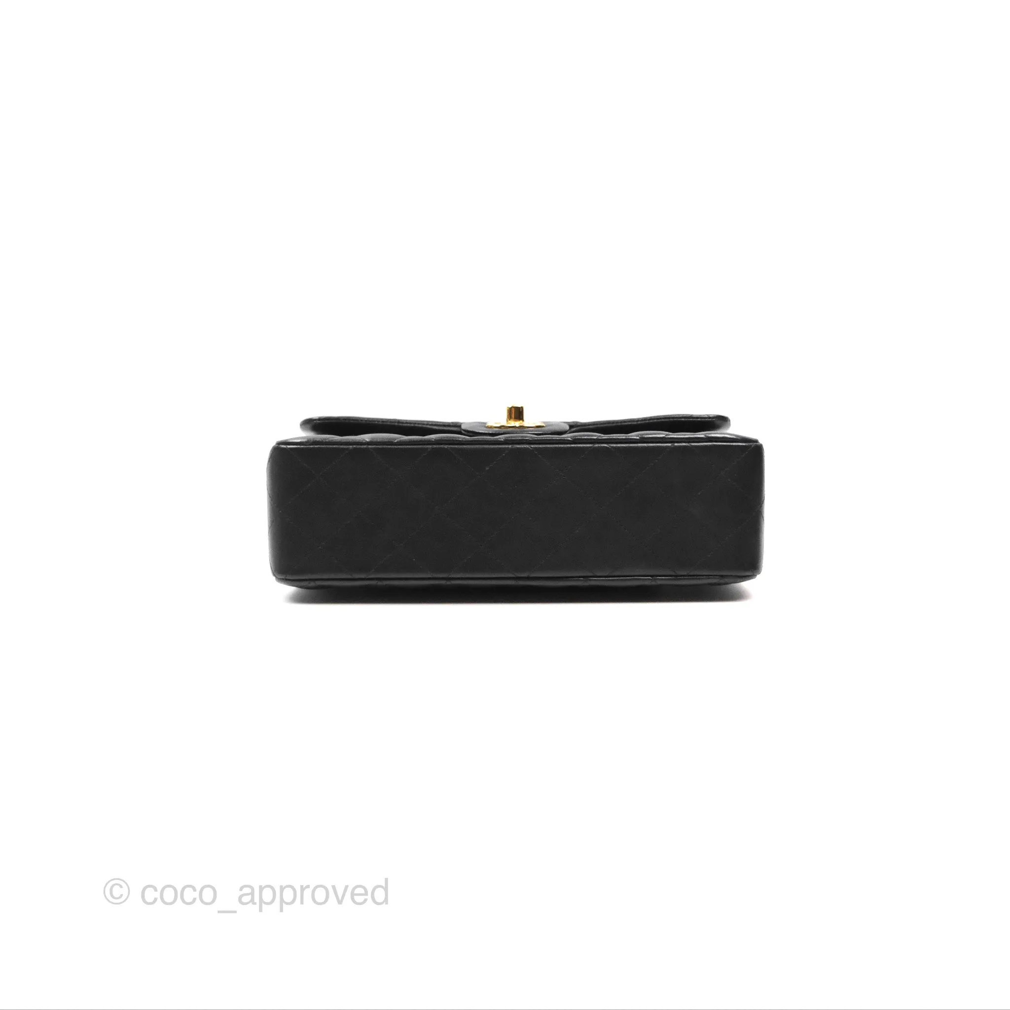 Chanel Small Classic Quilted Flap Black Lambskin Gold Hardware