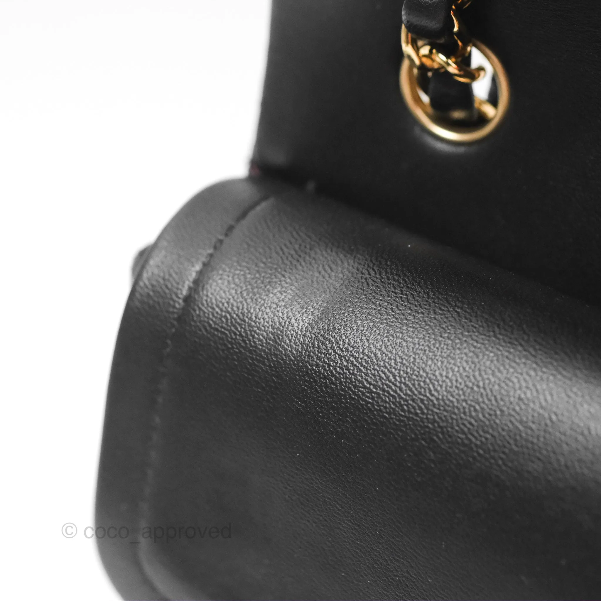 Chanel Small Classic Quilted Flap Black Lambskin Gold Hardware