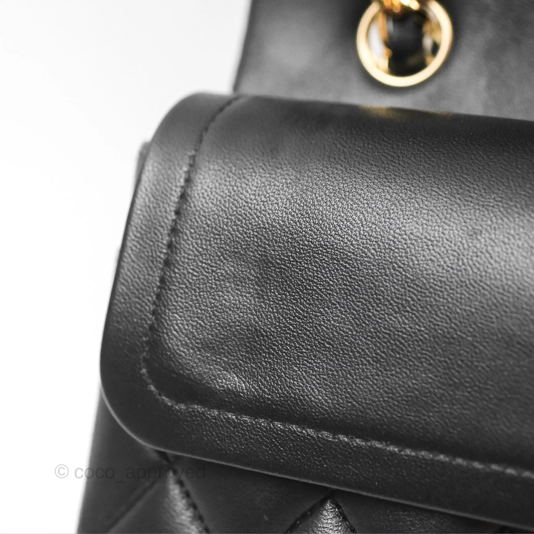 Chanel Small Classic Quilted Flap Black Lambskin Gold Hardware