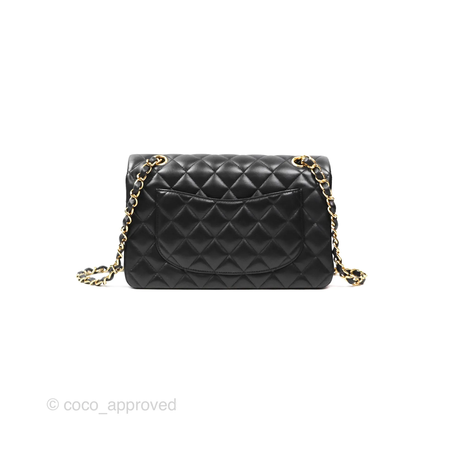 Chanel Small Classic Quilted Flap Black Lambskin Gold Hardware