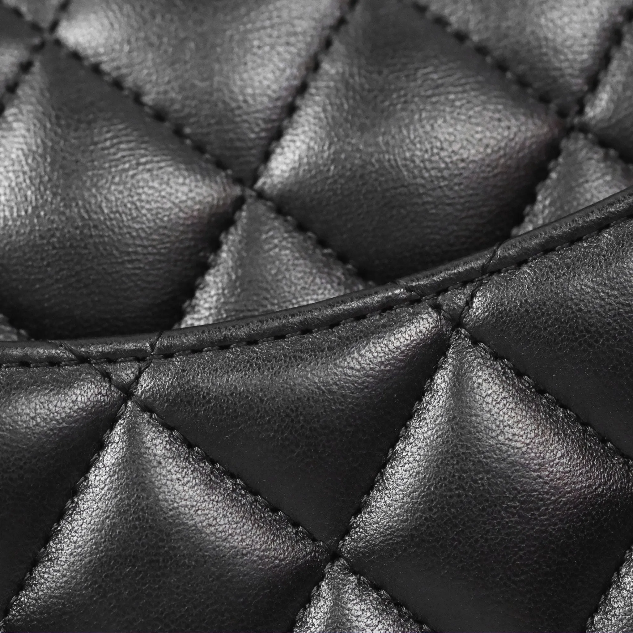 Chanel Small Classic Quilted Flap Black Lambskin Gold Hardware