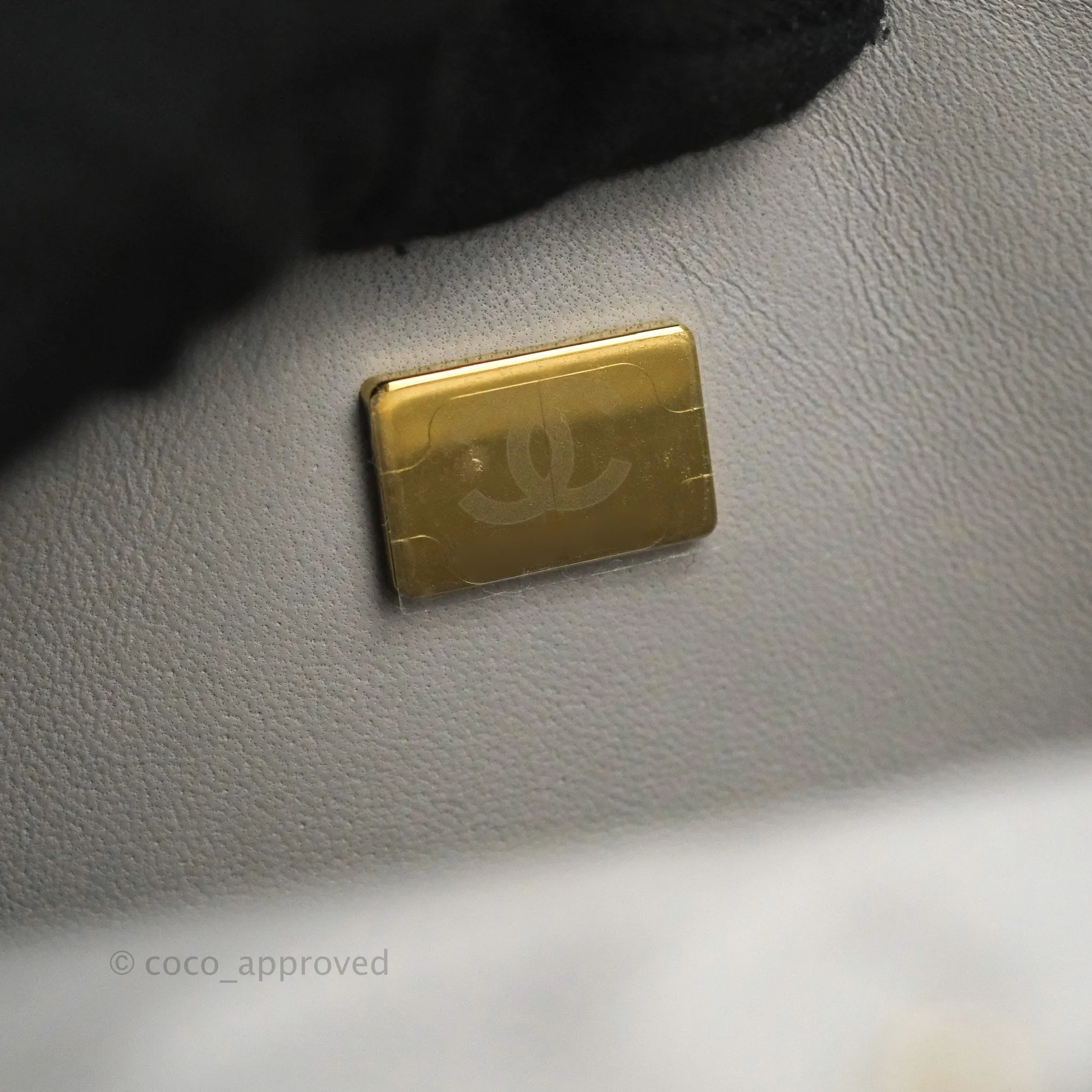 Chanel Small Classic Quilted Flap Grey Caviar Gold Hardware 21A
