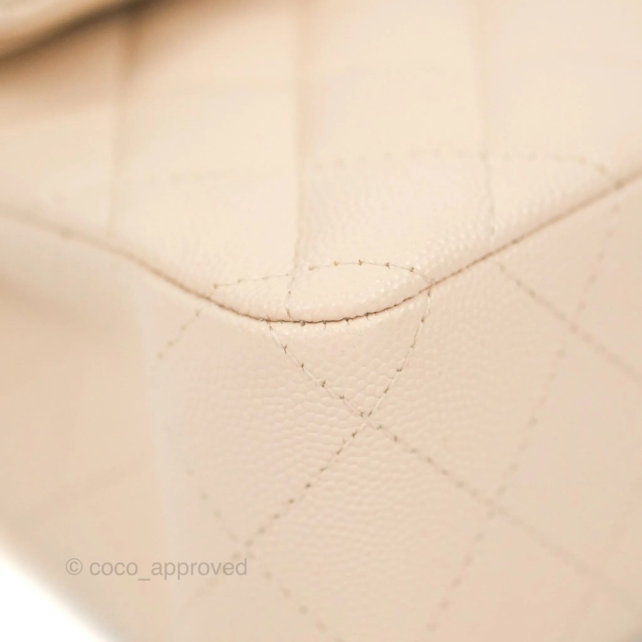 Chanel Small Classic Quilted Flap Light Ivory Beige Caviar Gold Hardware 20C