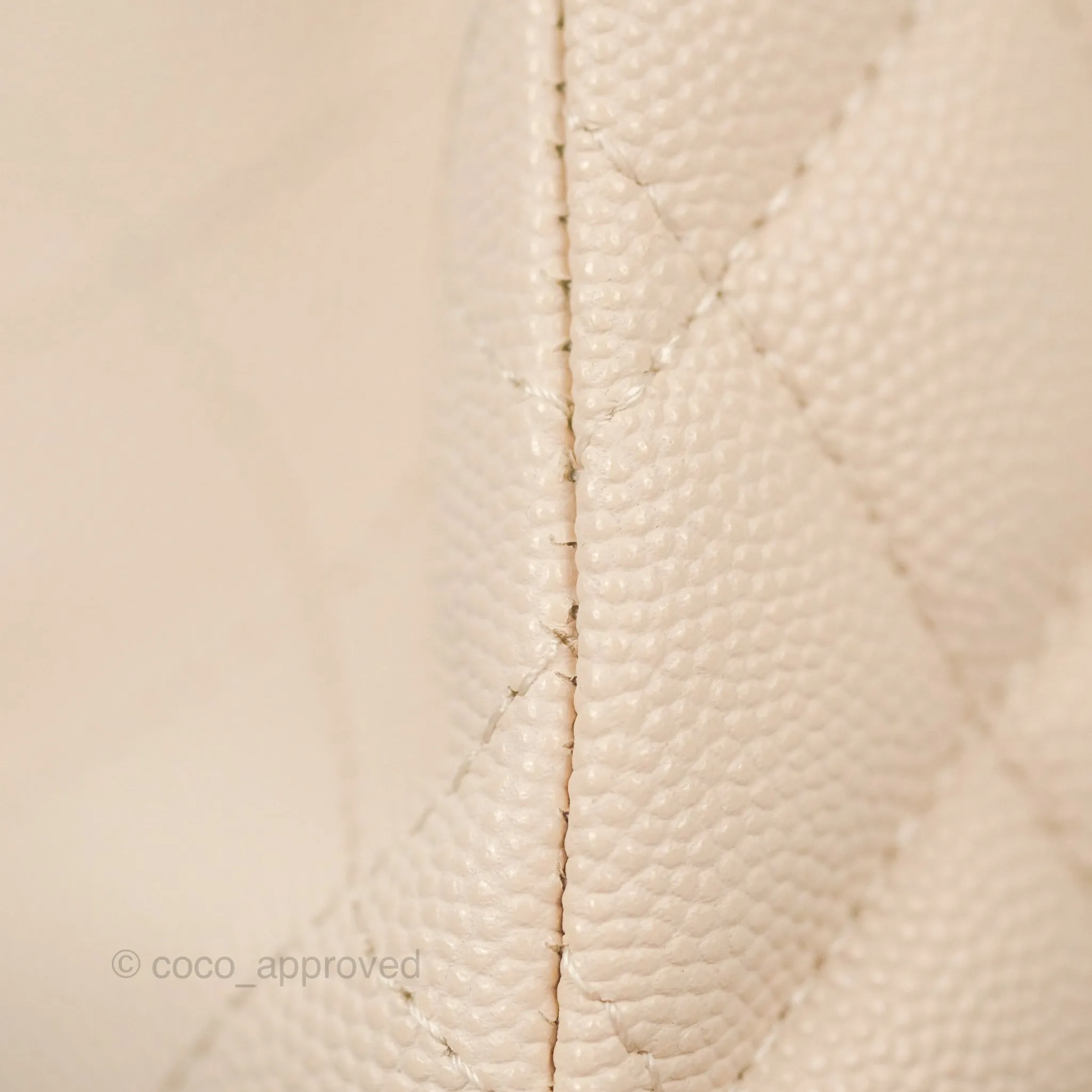 Chanel Small Classic Quilted Flap Light Ivory Beige Caviar Gold Hardware 20C
