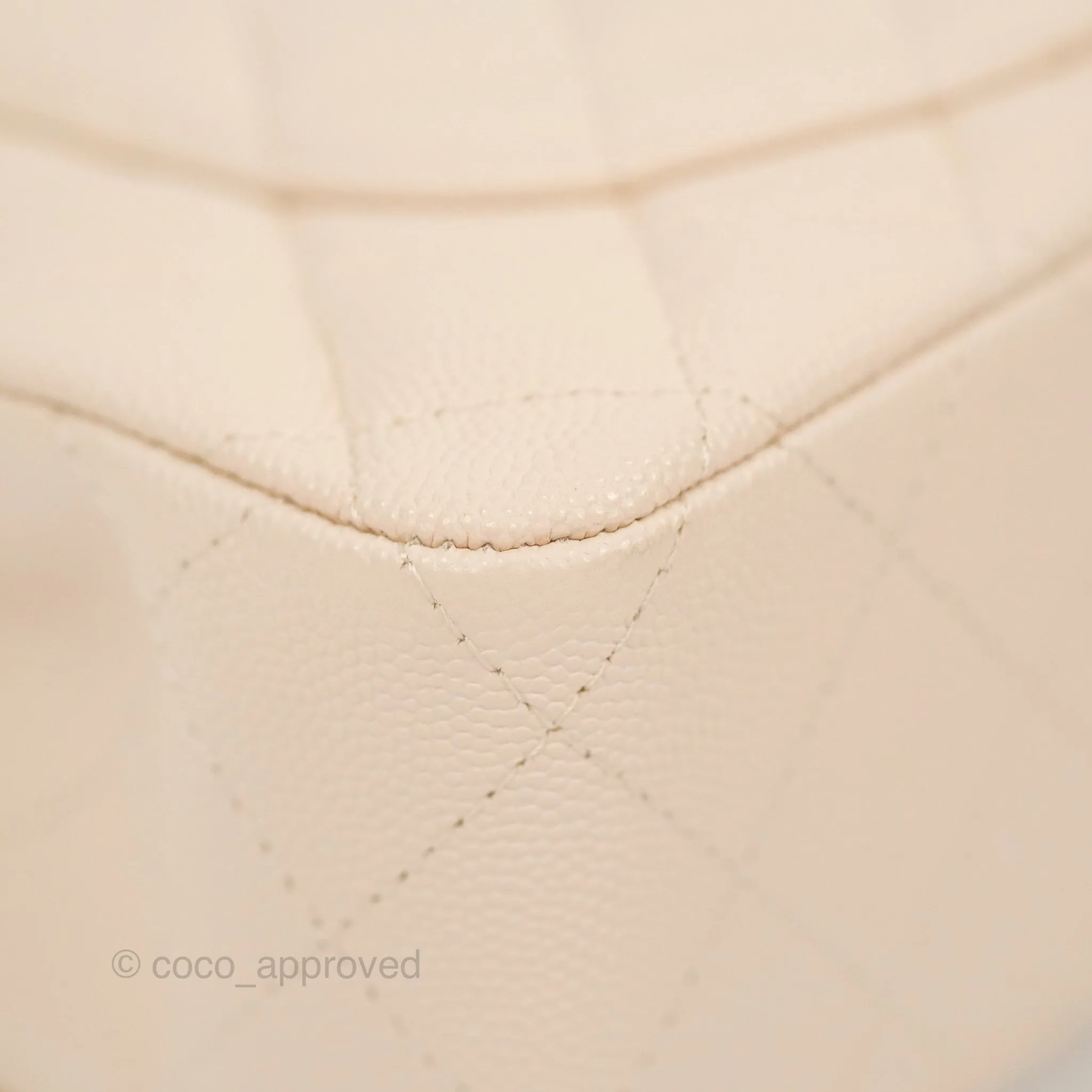 Chanel Small Classic Quilted Flap Light Ivory Beige Caviar Gold Hardware 20C