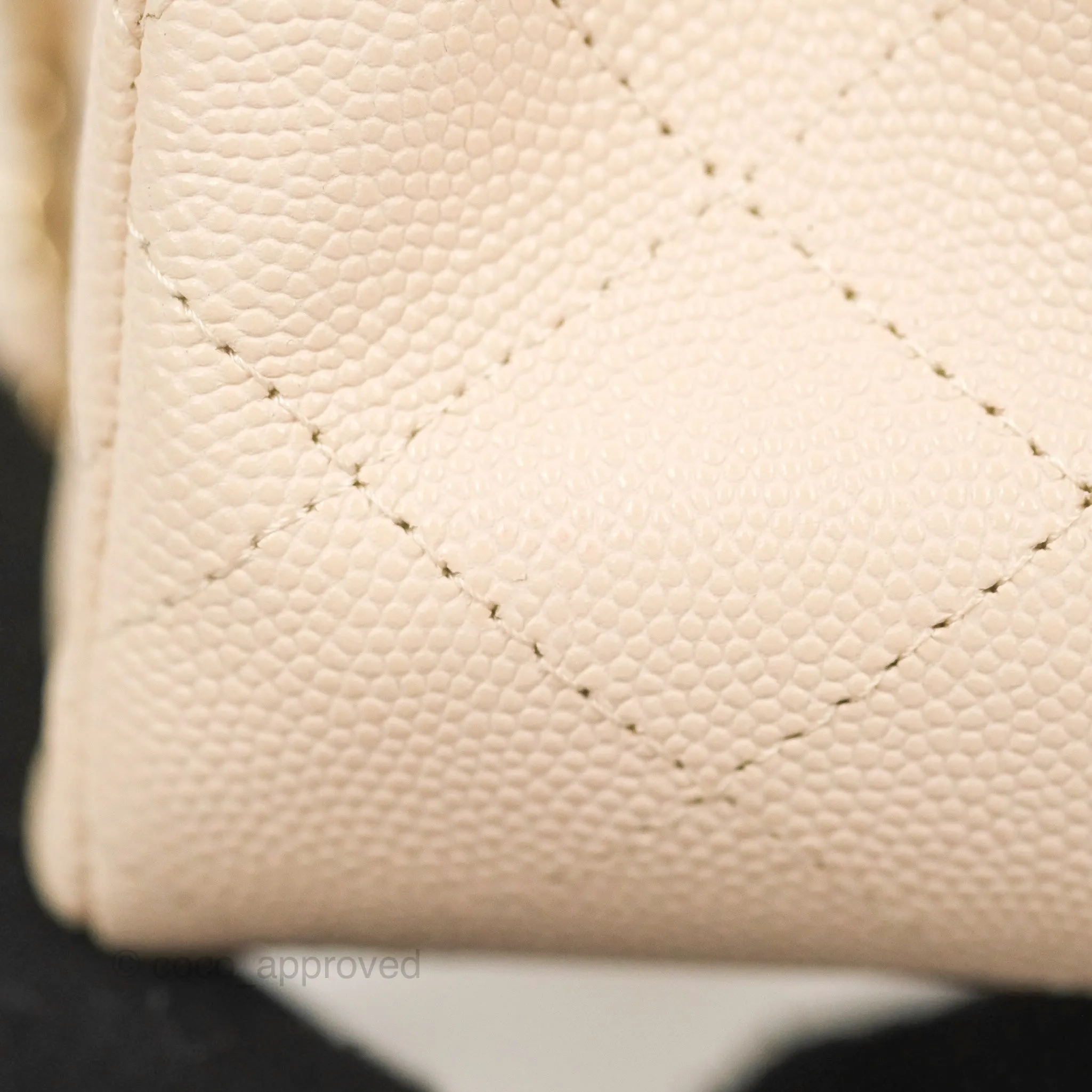 Chanel Small Classic Quilted Flap Light Ivory Beige Caviar Gold Hardware 20C